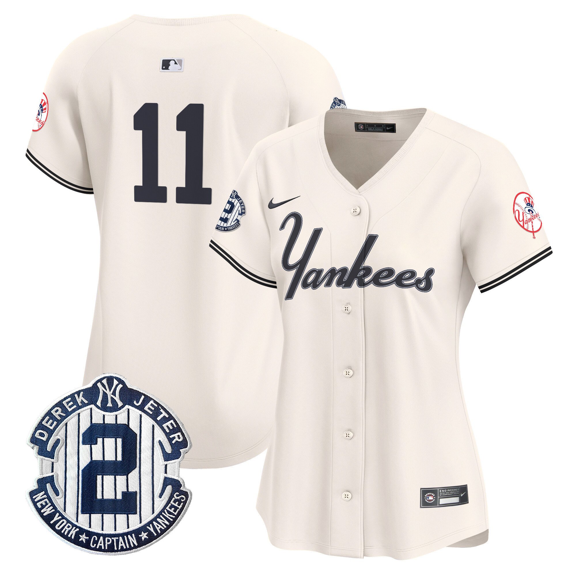 Women's Anthony Volpe New York Yankees Throwback Vapor Premier Limited Cream Jersey V2 - All Stitched