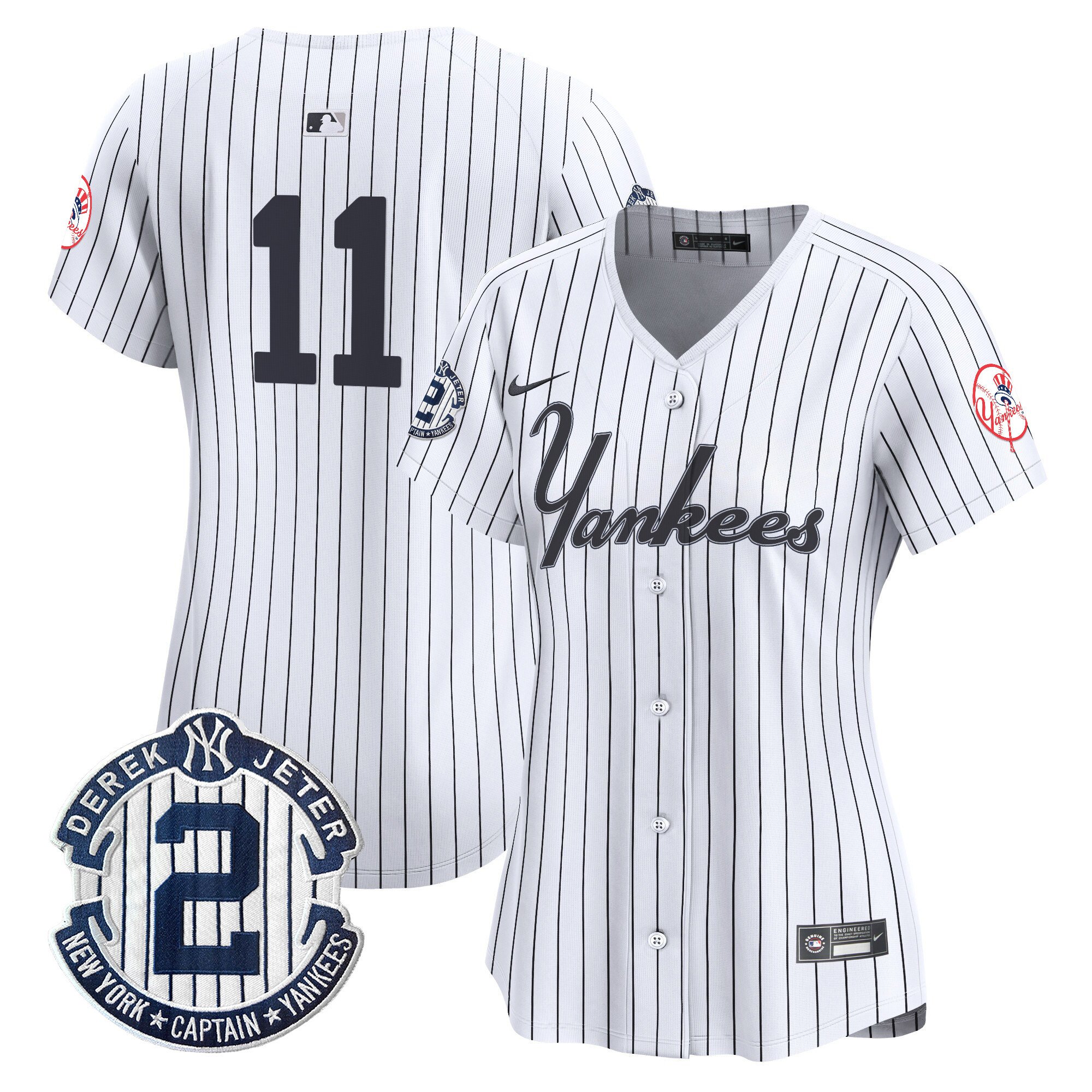 Women's Anthony Volpe New York Yankees Throwback Vapor Premier Limited Pinstripe Jersey V2 - All Stitched