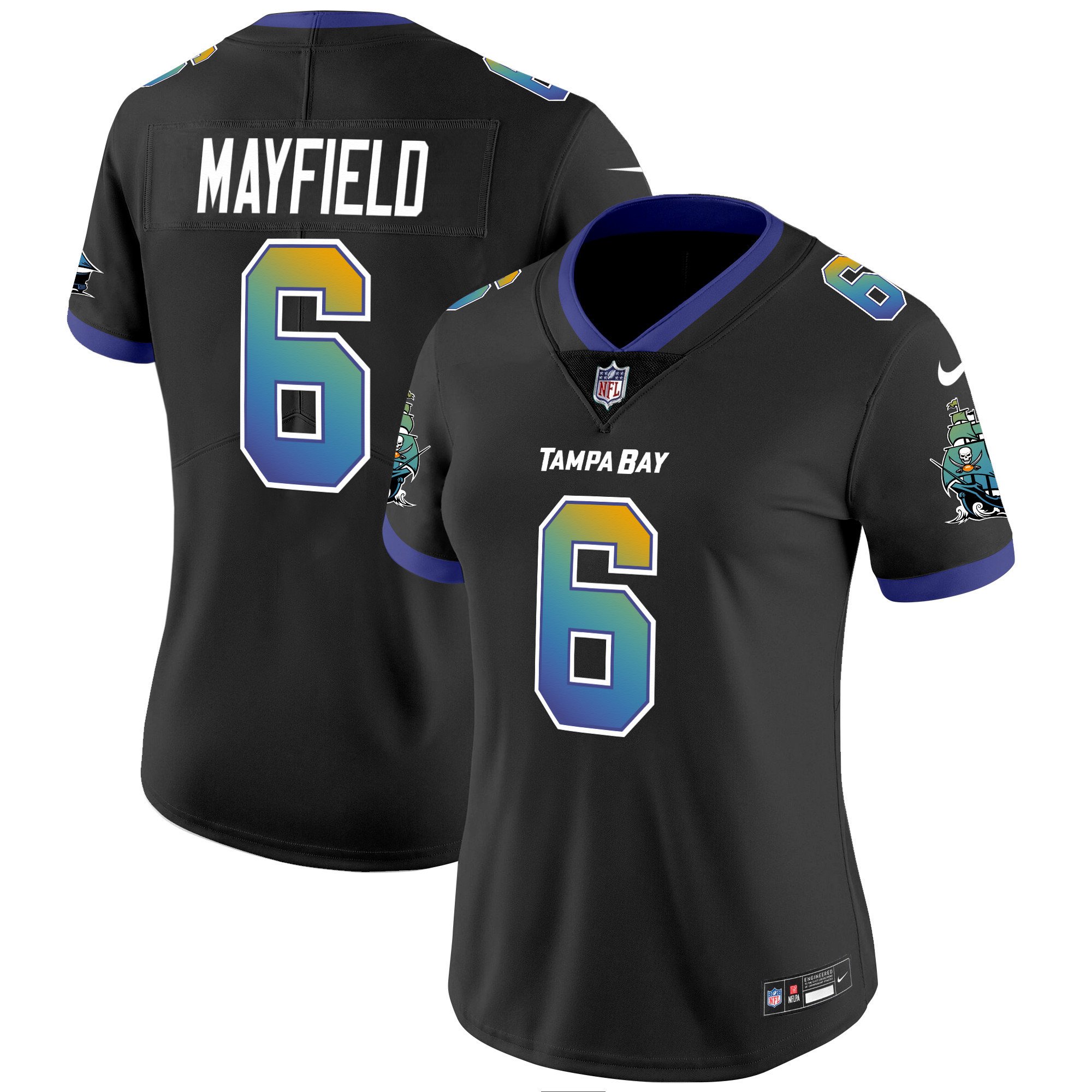 Women's Baker Mayfield Tampa Bay Buccaneers "Tampa City" Vapor Limited Black Jersey - All Stitched