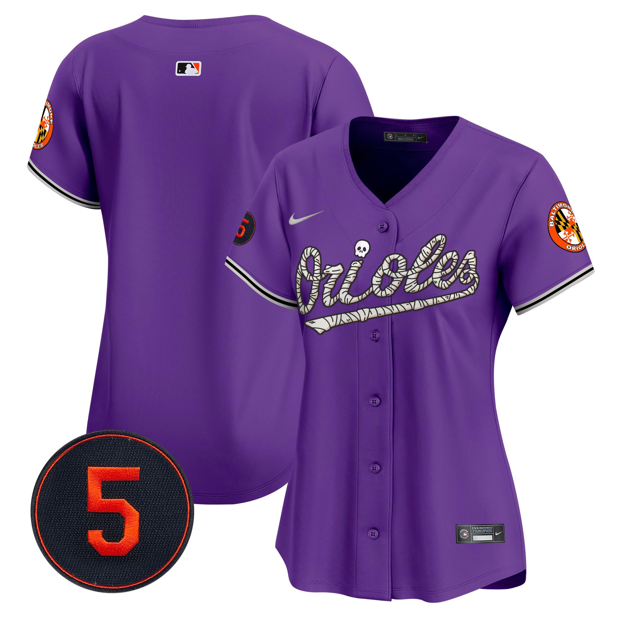 Women's Baltimore Orioles Halloween Vapor Premier Limited Purple Jersey - All Stitched