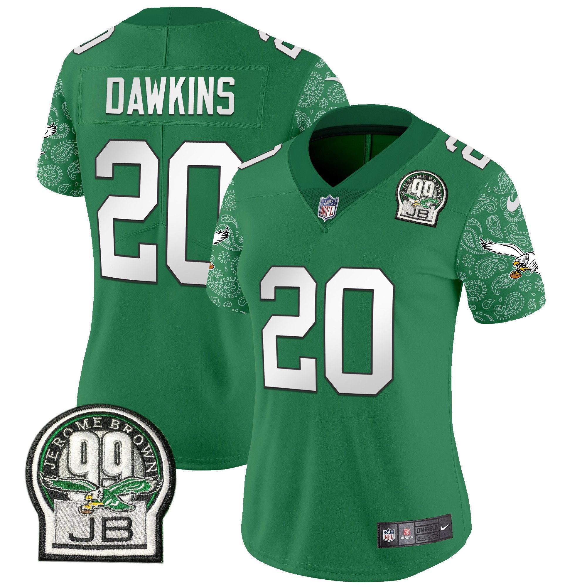 Women's Brian Dawkins Philadelphia Eagles Kelly Green Vapor Limited Kelly Green Jersey V4 - All Stitched