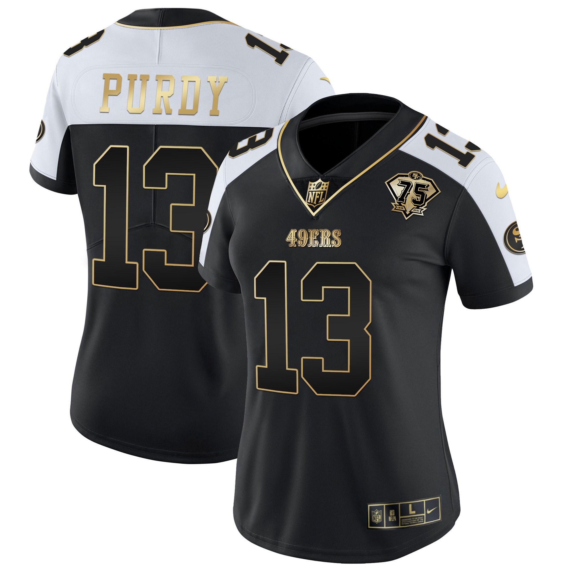 Women's Brock Purdy San Francisco 49ers Game Black Alternate Jersey - All Stitched