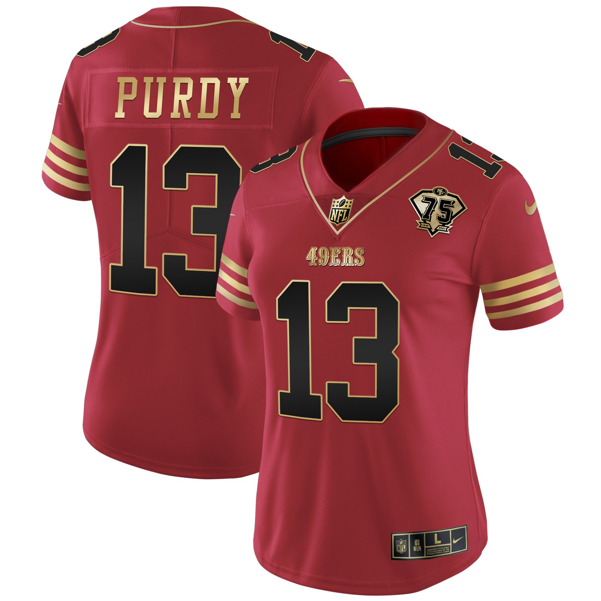 Women's Brock Purdy San Francisco 49ers Game Black Red Jersey - All Stitched