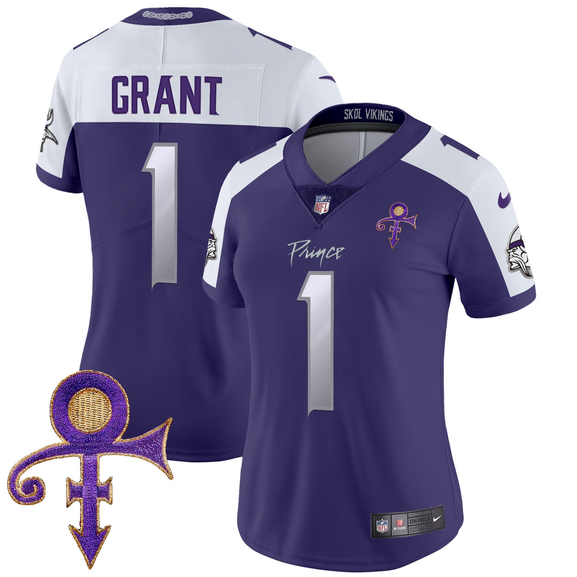 Women's Bud Grant Minnesota Vikings 2024 Prince Vapor Limited Purple Alternate Jersey - All Stitched