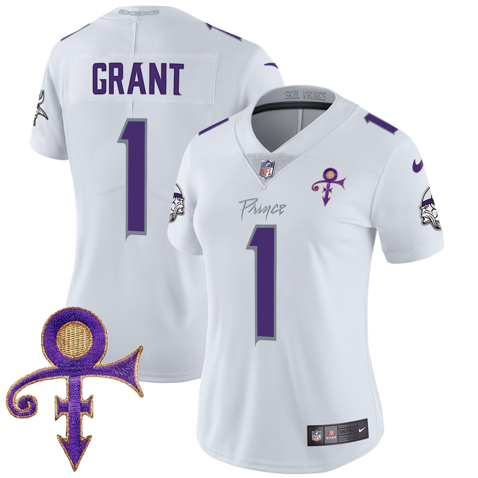Women's Bud Grant Minnesota Vikings 2024 Prince Vapor Limited White Limited Jersey - All Stitched