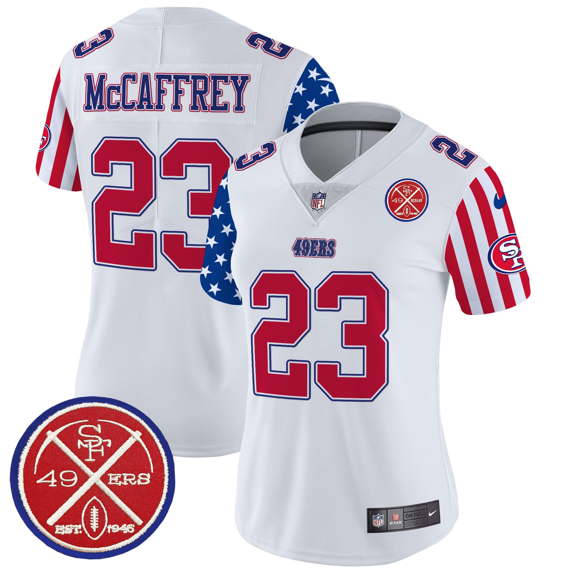 Women's Christian Mccaffrey San Francisco 49ers American Style Vapor Limited White Jersey - All Stitched