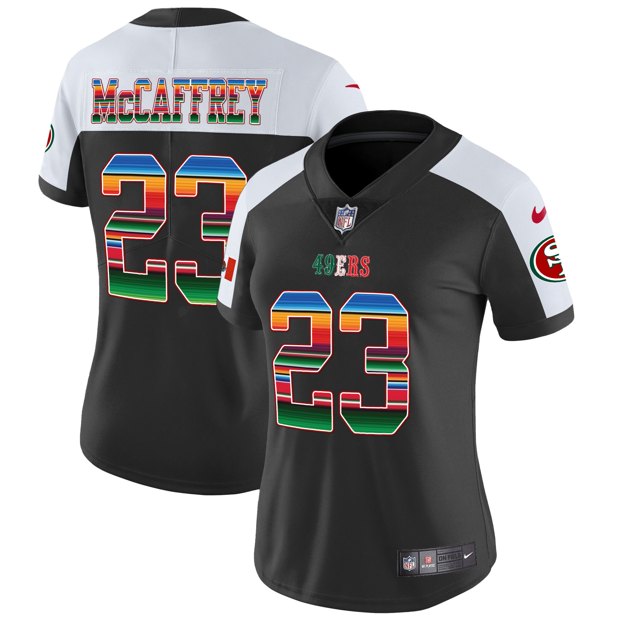 Women's Christian McCaffrey San Francisco 49ers Mexico Vapor Black Alternate Jersey V3 - All Stitched