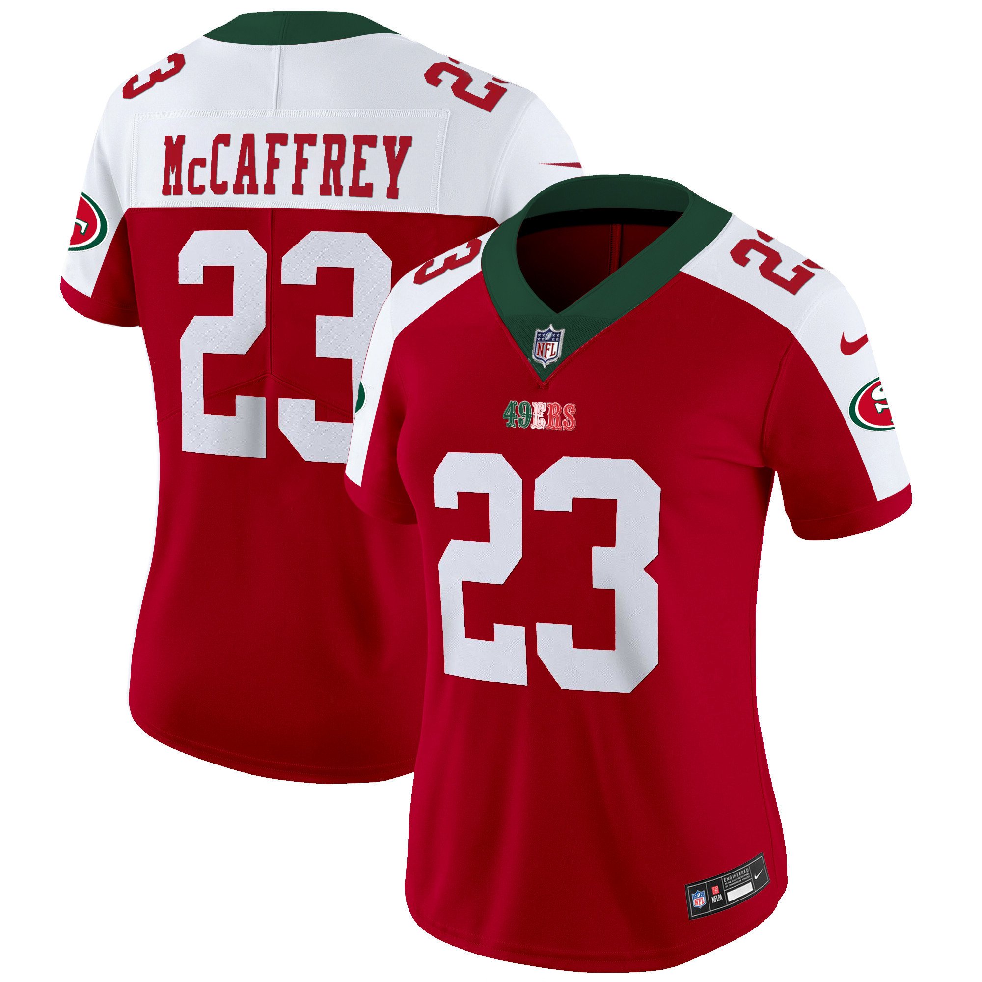 Women's Christian McCaffrey San Francisco 49ers Mexico Vapor Red Alternate Jersey V2 - All Stitched