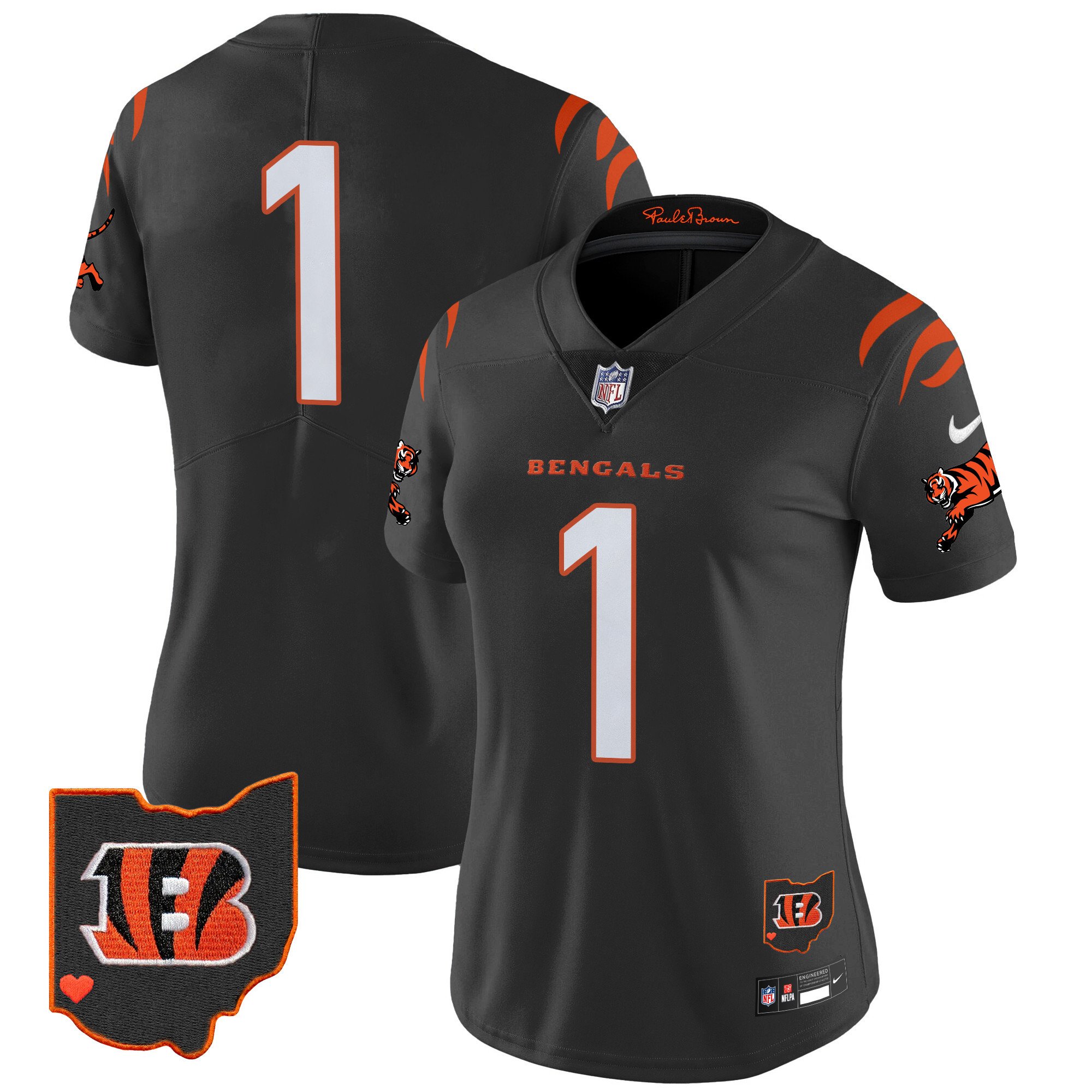 Women's Cincinnati Bengals 2024 Vapor Limited  Black Jersey - All Stitched