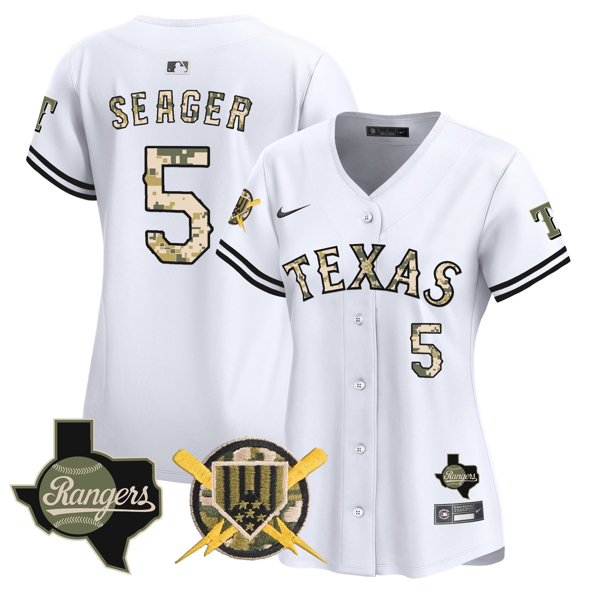 Women's Corey Seager Texas Rangers Armed Forces Day Vapor Premier Limited White Jersey - All Stitched