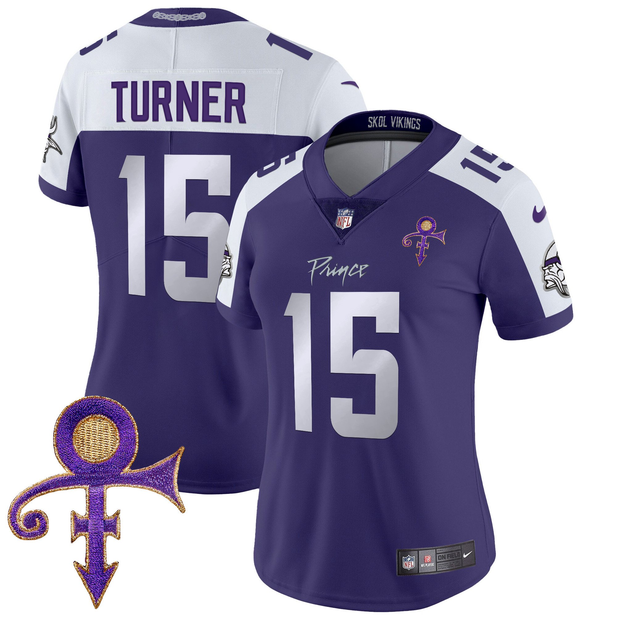 Women's Dallas Turner Minnesota Vikings 2024 Prince Vapor Limited Purple Alternate Jersey - All Stitched