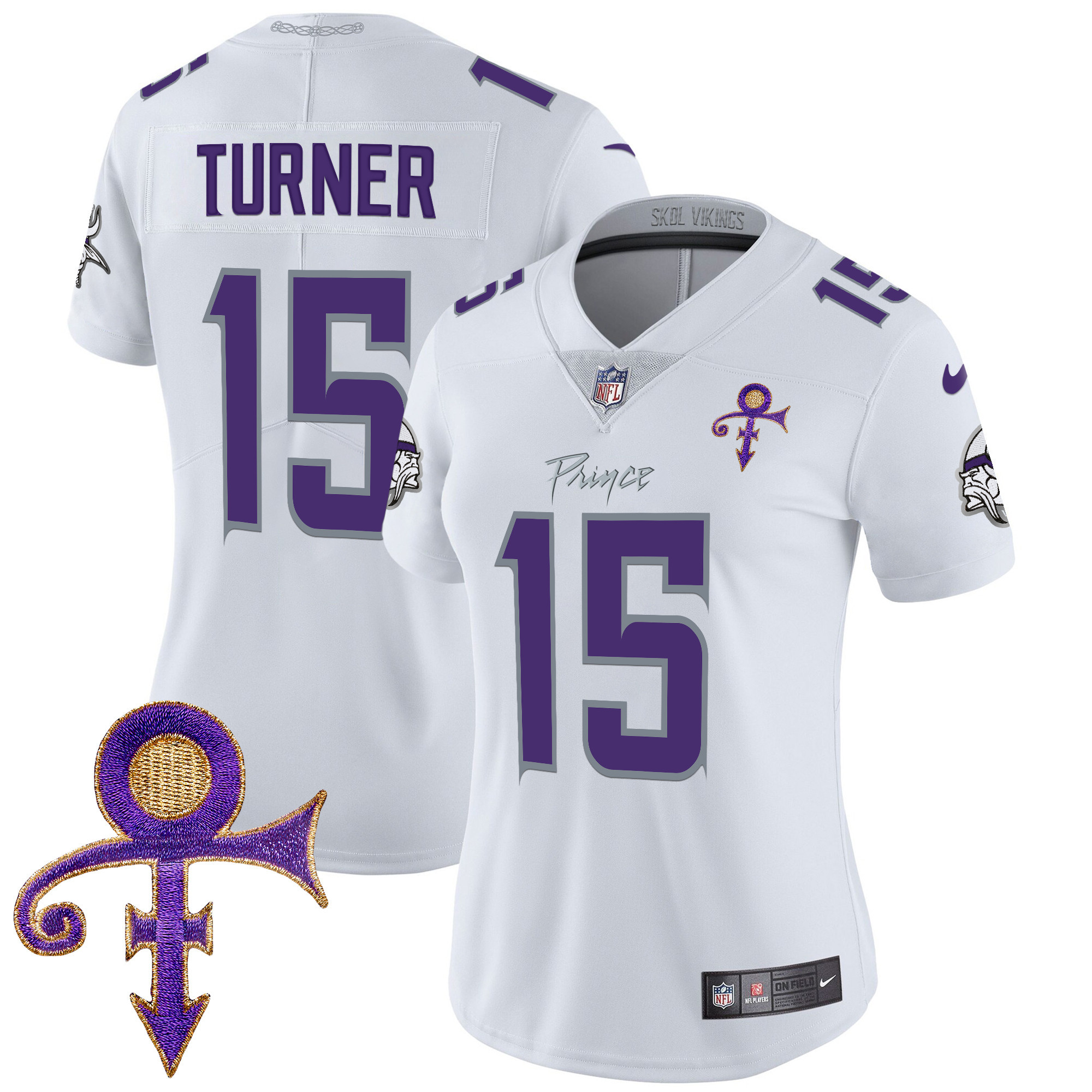 Women's Dallas Turner Minnesota Vikings 2024 Prince Vapor Limited White Limited Jersey - All Stitched