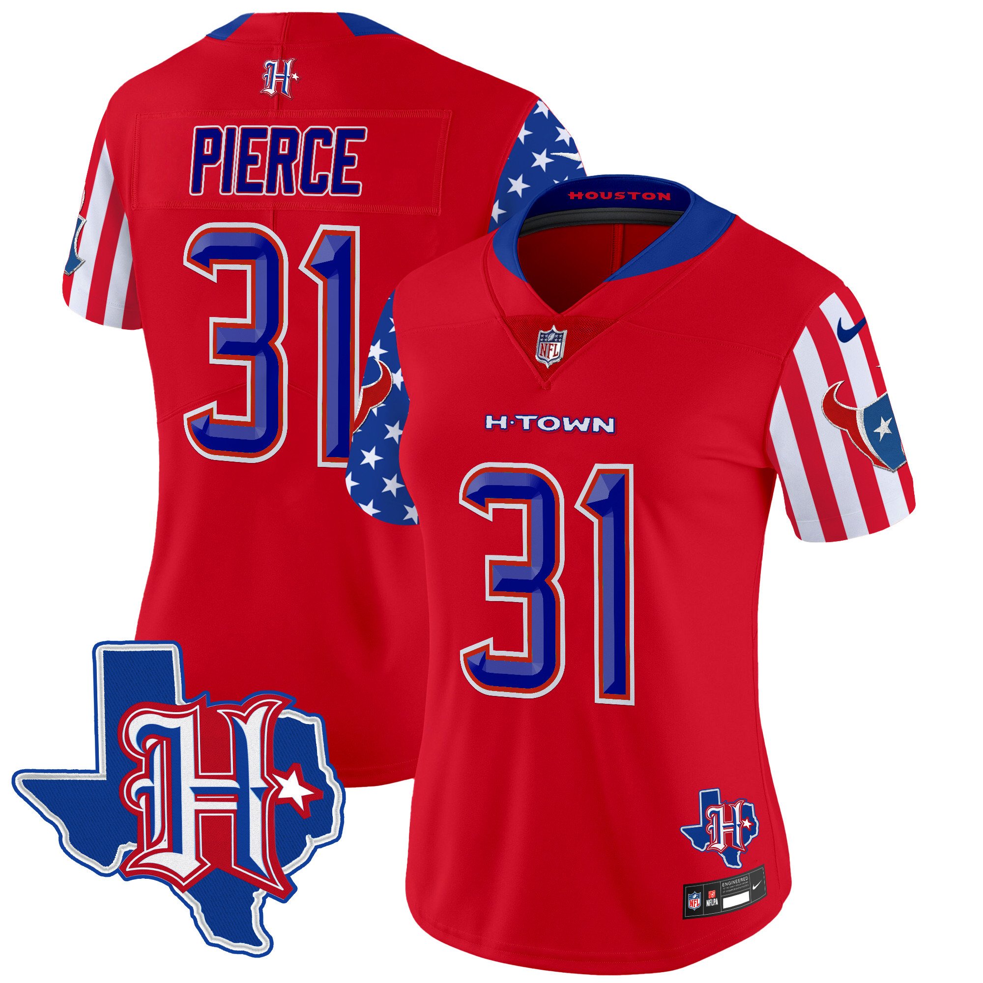 Women's Dameon Pierce Houston Texans American Style Vapor Limited Red Jersey - All Stitched
