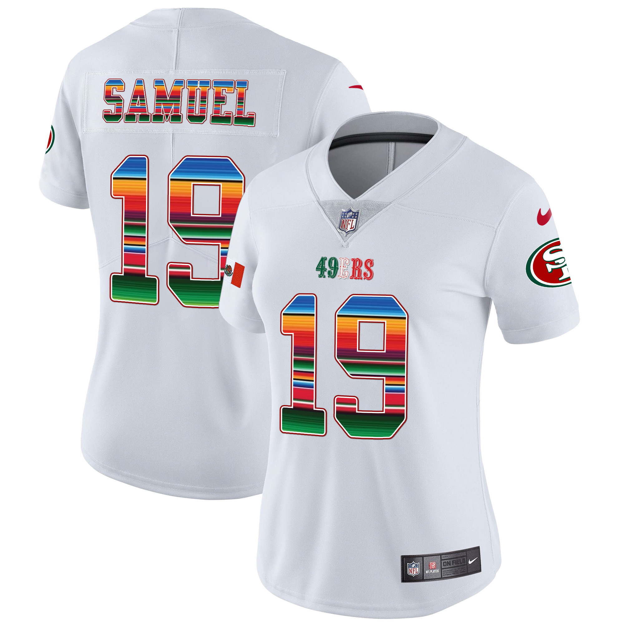 Women's Deebo Samuel San Francisco 49ers Mexico Vapor White Jersey V3 - All Stitched