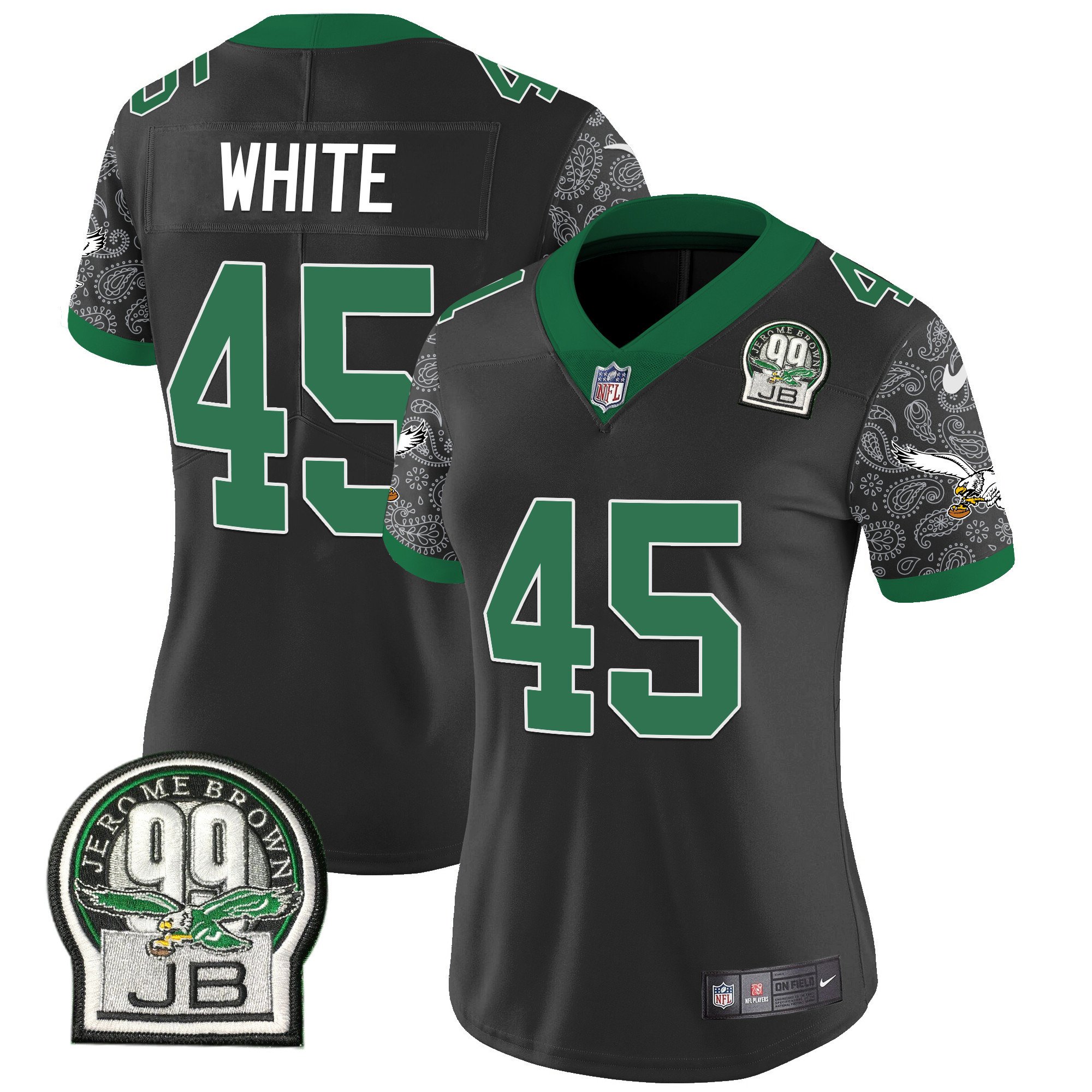 Women's Devin White Philadelphia Eagles Kelly Green Vapor Limited Black Jersey V4 - All Stitched