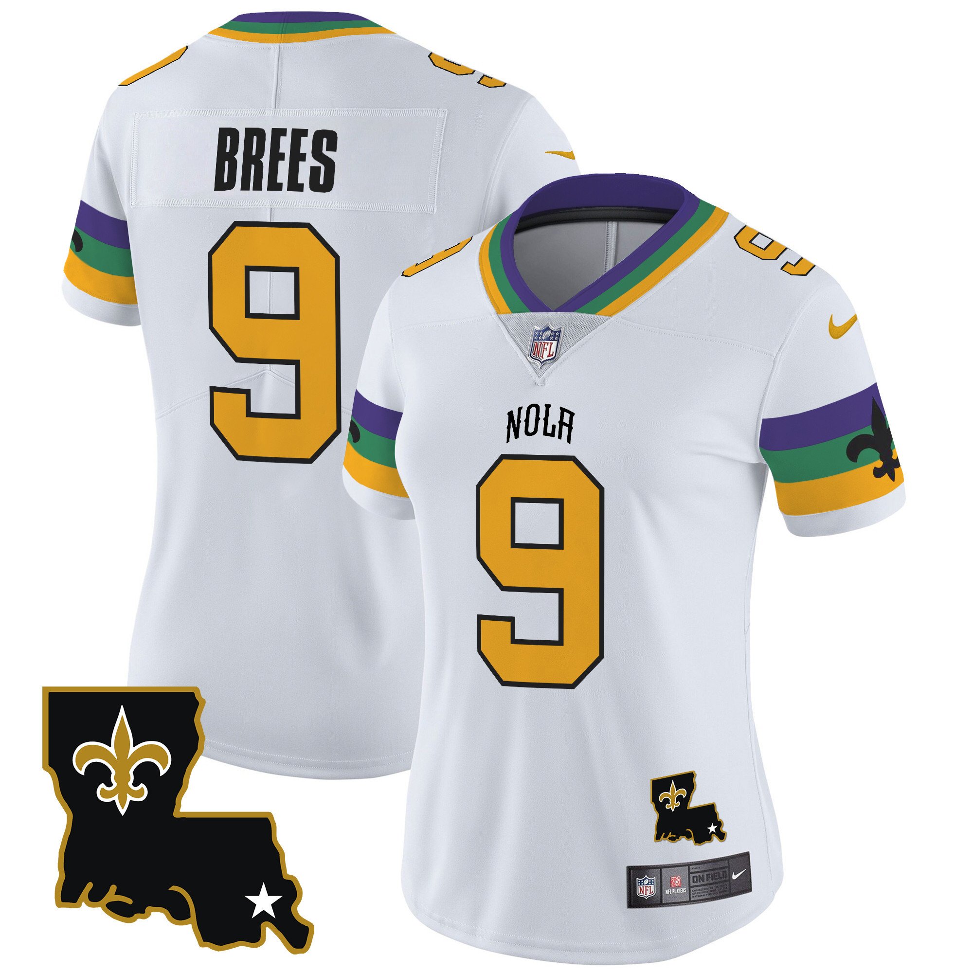 Women's Drew Brees New Orleans Saints 2024 New Orleans City Vapor Limited White Jersey - All Stitched