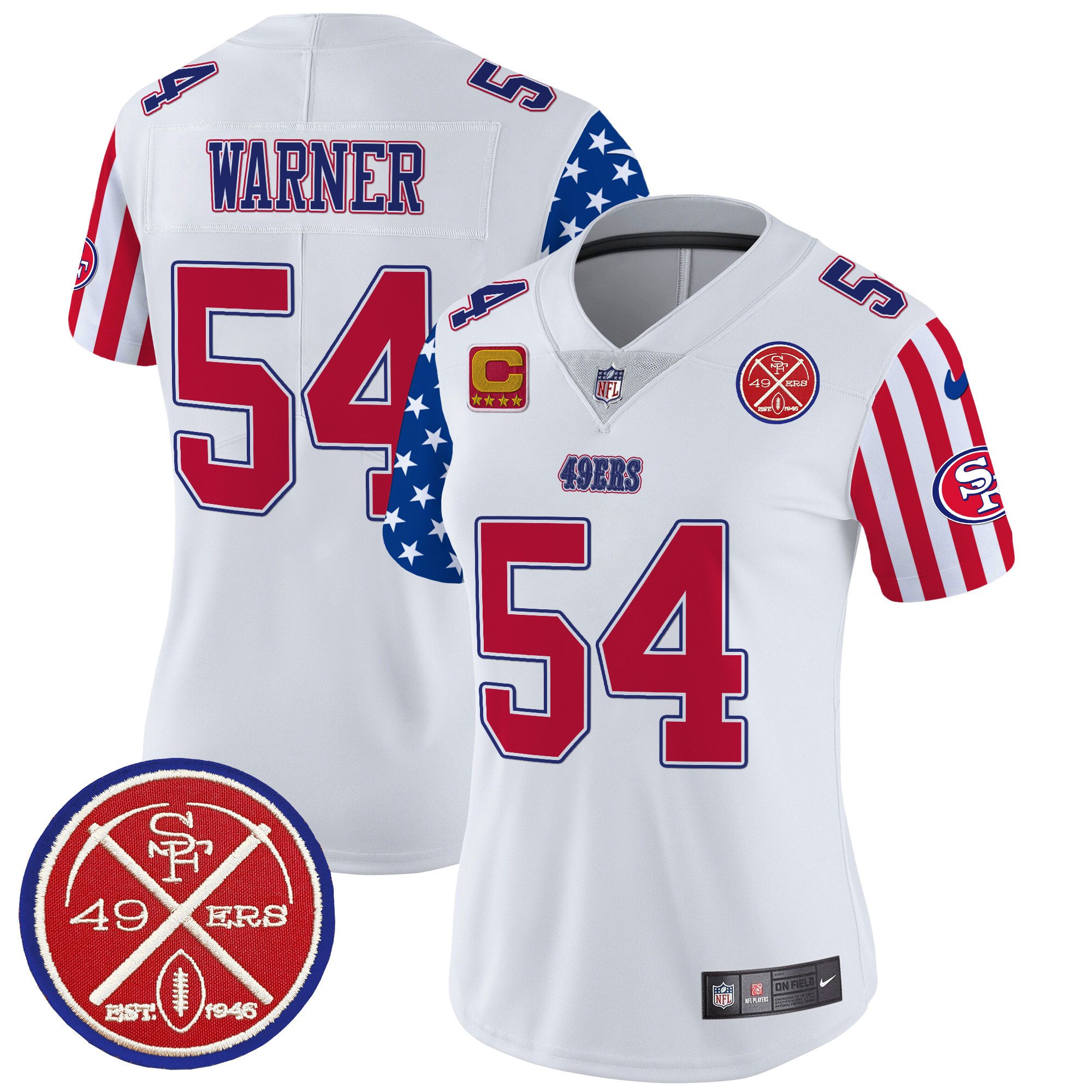 Women's Fred Warner San Francisco 49ers American Style Vapor Limited White Jersey - All Stitched