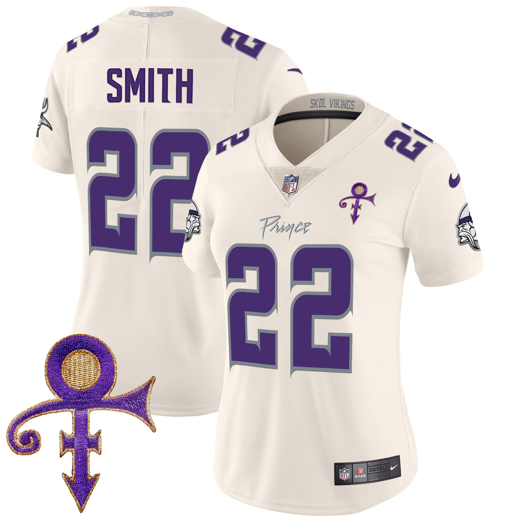 Women's Harrison Smith Minnesota Vikings 2024 Prince Vapor Limited Cream Jersey - All Stitched