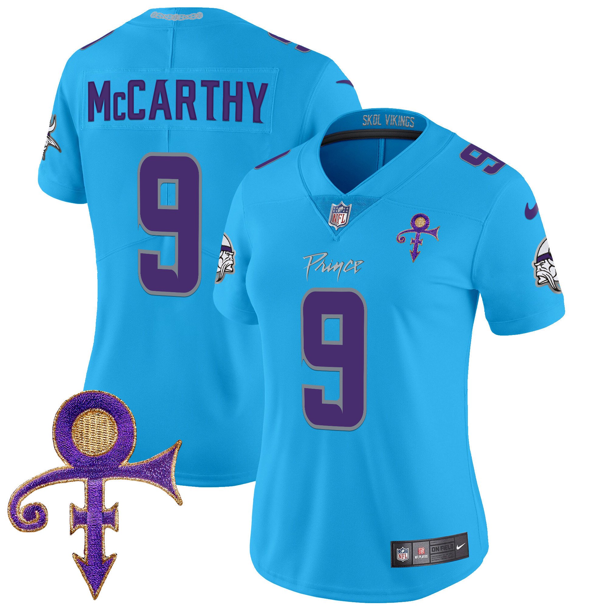 Women's J.J. McCarthy Minnesota Vikings 2024 Prince Vapor Limited Light Blue Jersey - All Stitched
