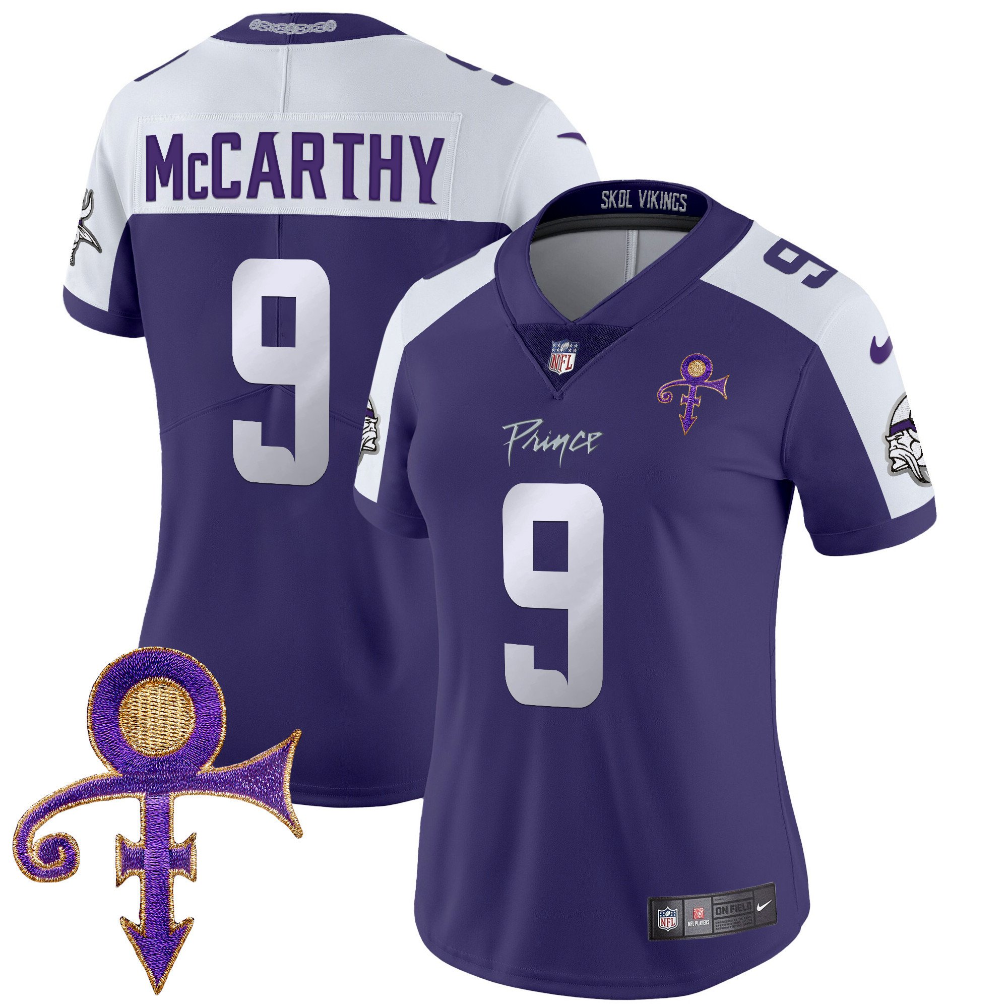 Women's J.J. McCarthy Minnesota Vikings 2024 Prince Vapor Limited Purple Alternate Jersey - All Stitched