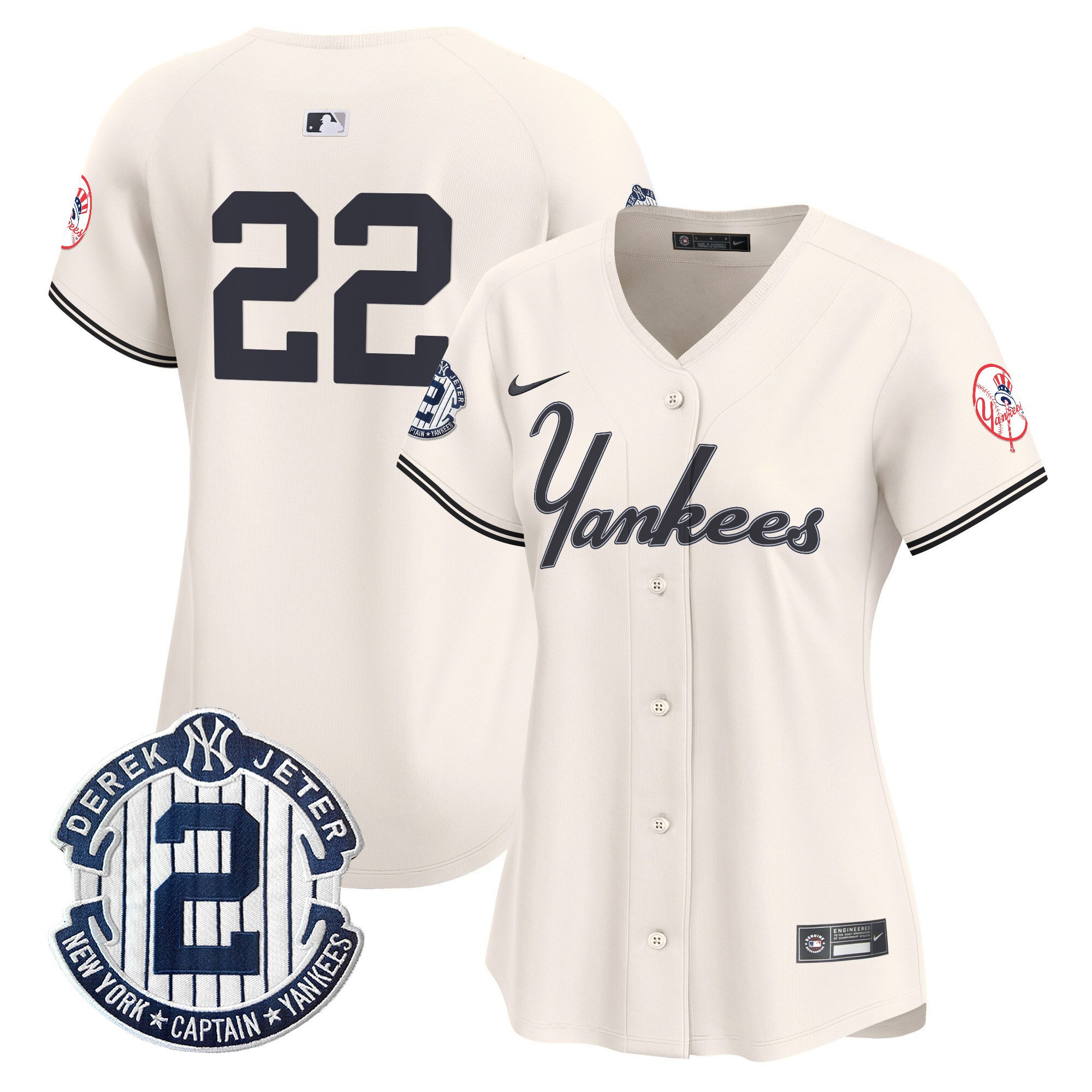 Women's Juan Soto New York Yankees Throwback Vapor Premier Limited Cream Jersey V2 - All Stitched