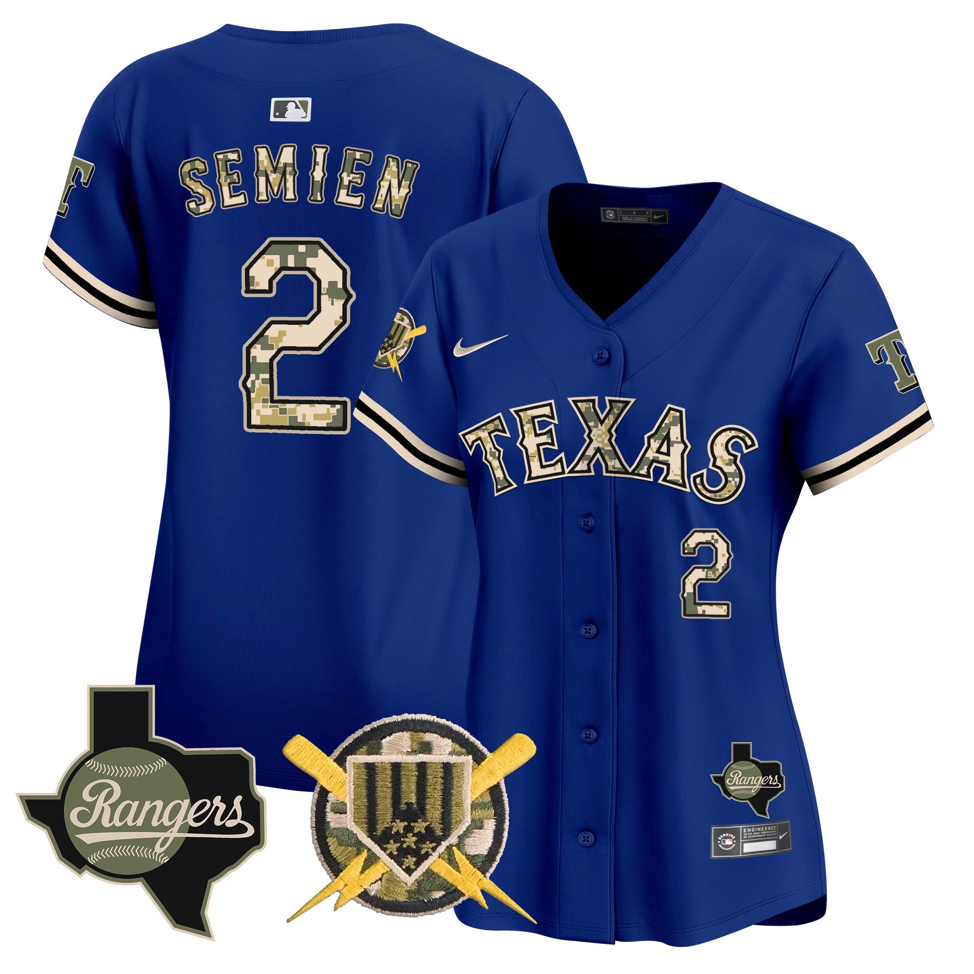 Women's Marcus Semien Texas Rangers Armed Forces Day Vapor Premier Limited Royal Jersey - All Stitched