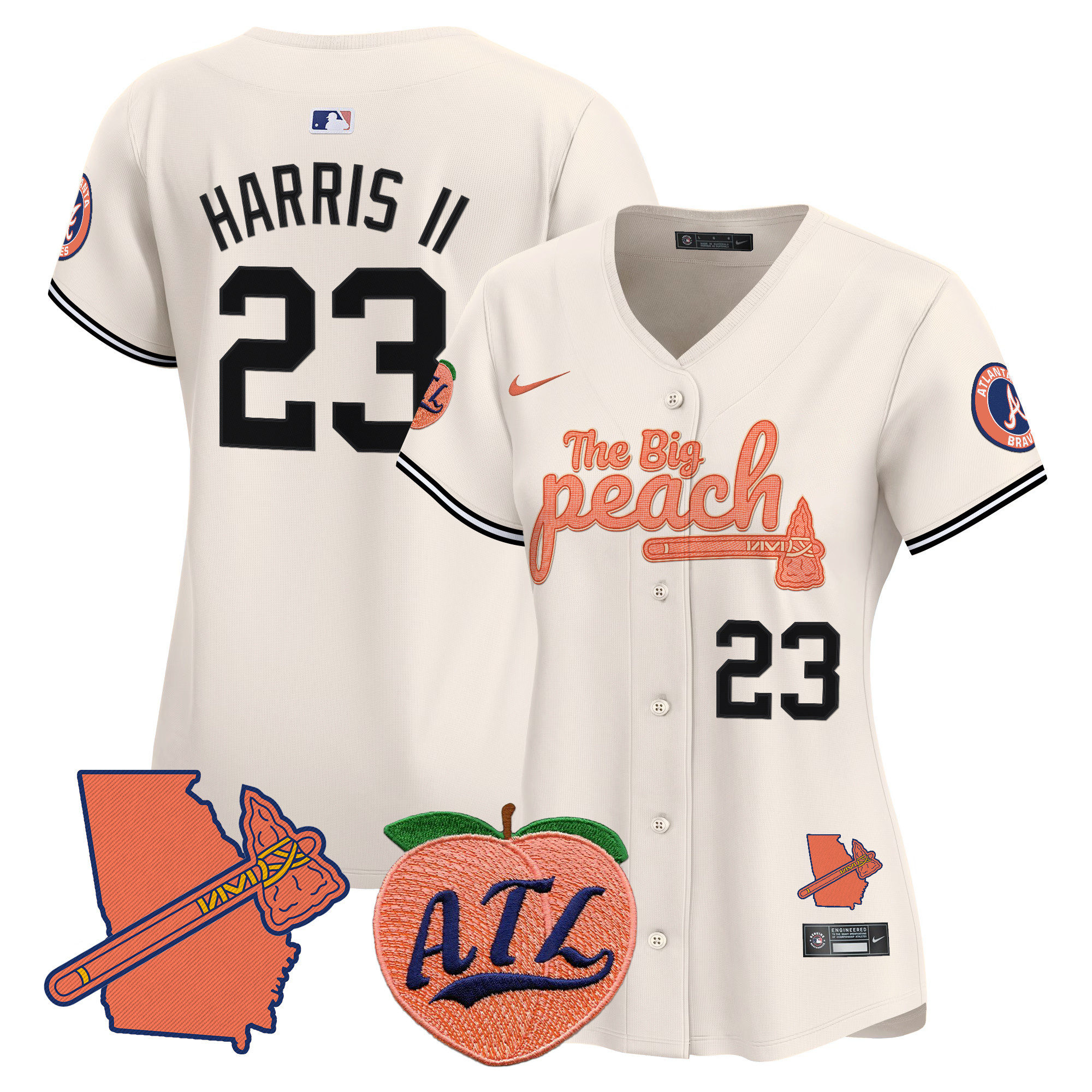Women's Michael Harris II Atlanta Braves The Big Peach Vapor Premier Limited Cream Jersey V2 - All Stitched