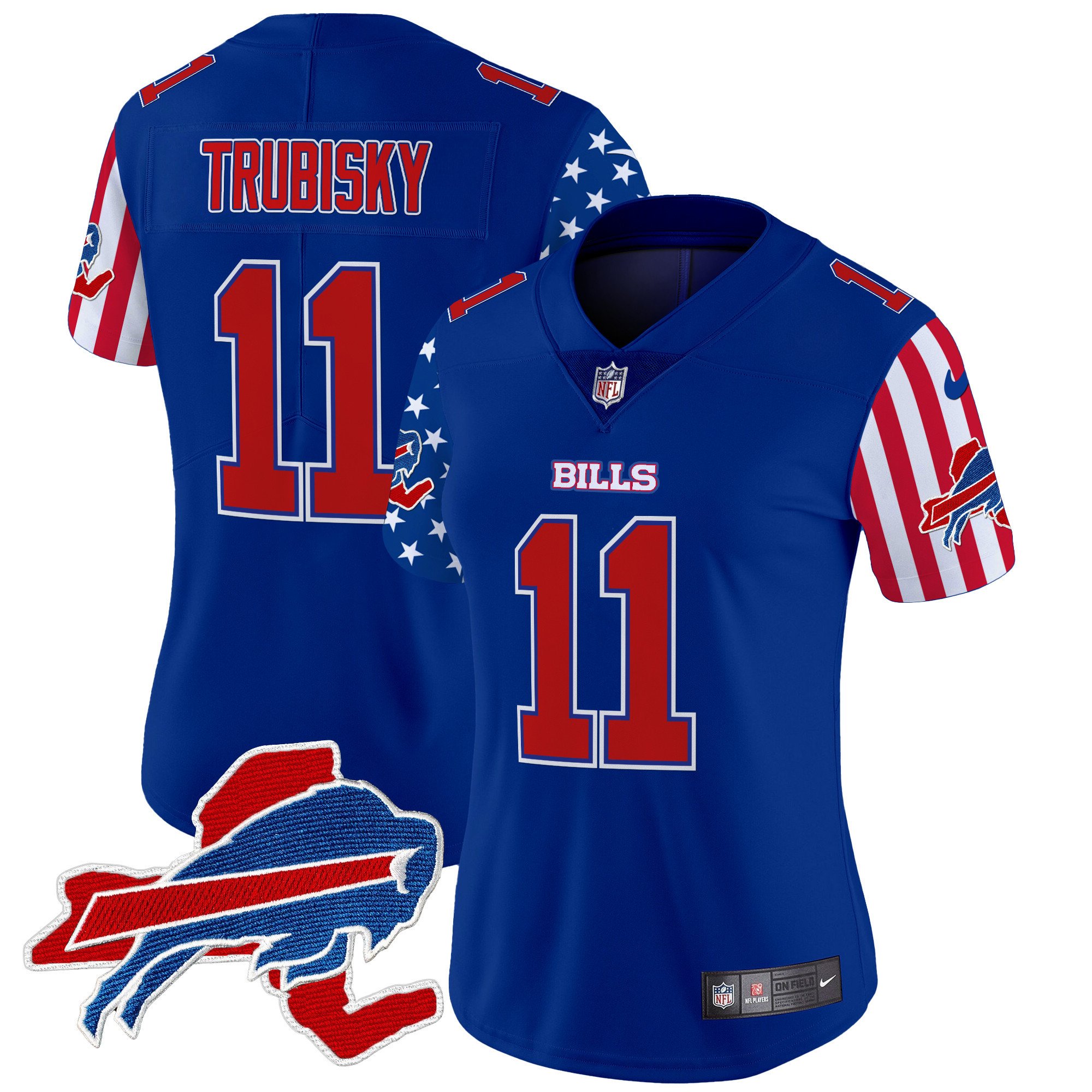Women's Mitchell Trubisky Buffalo Bills American Style Vapor Limited Royal Jersey - All Stitched