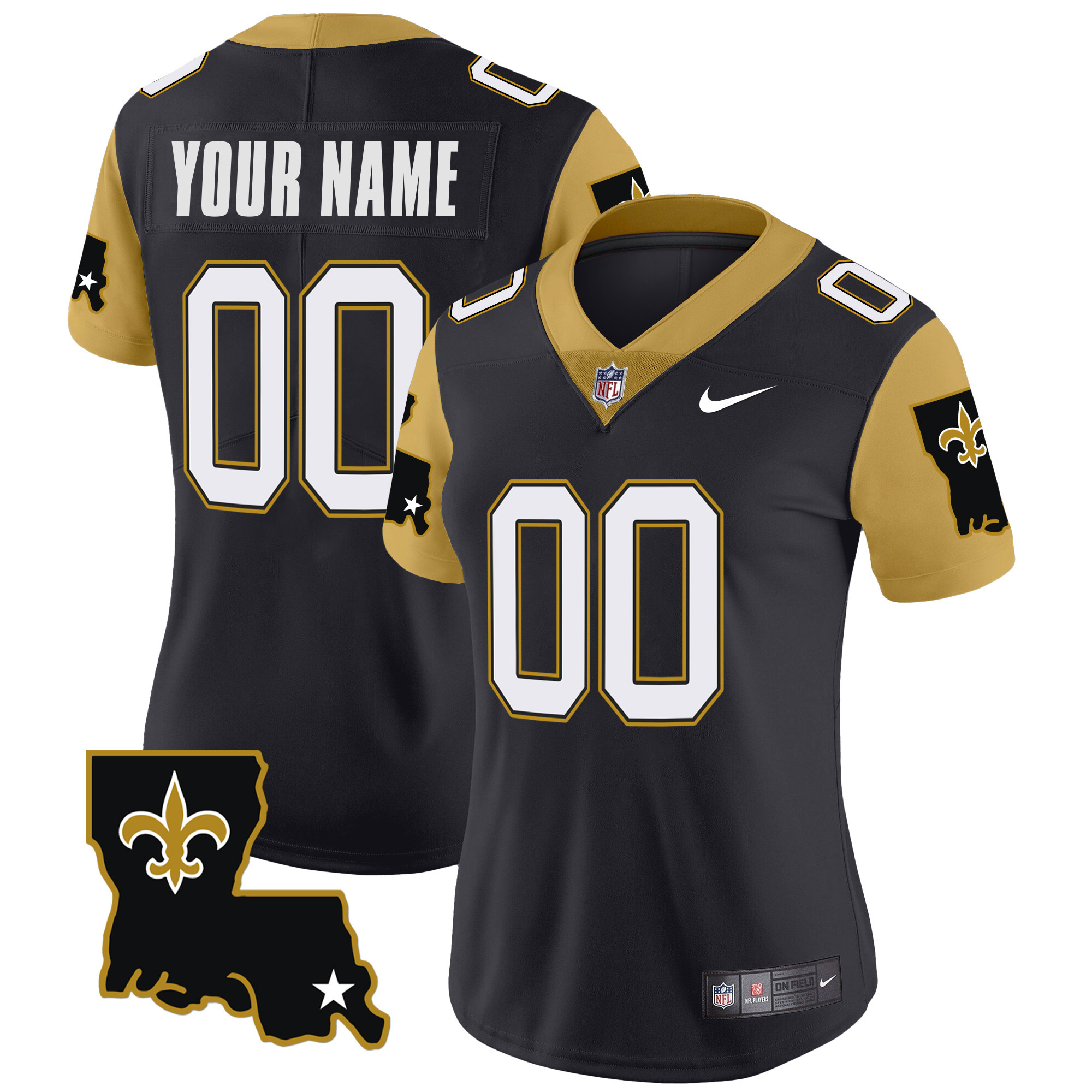 Women's New Orleans Saints 1987 Legacy Vapor Limited Custom Black Jersey V2 - All Stitched