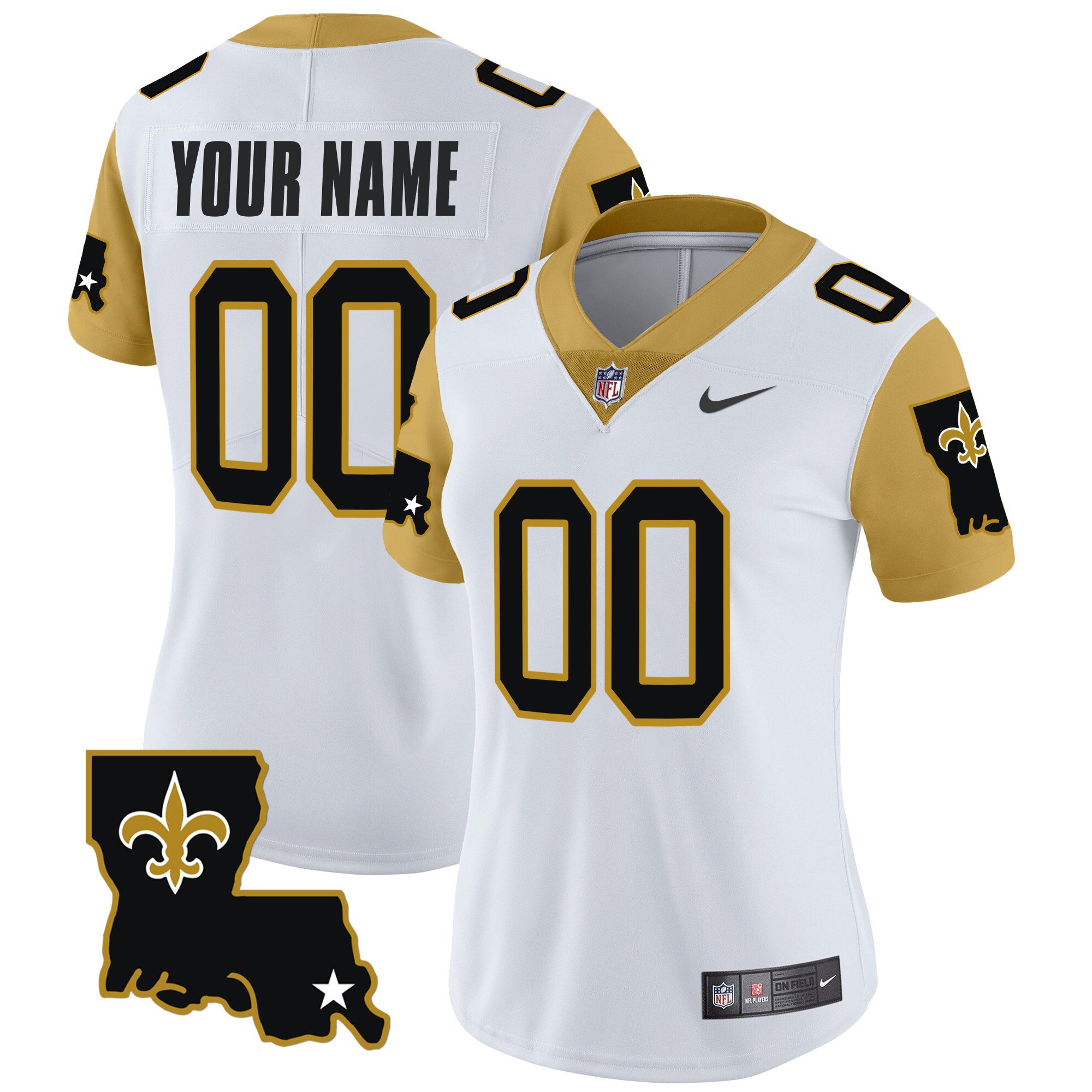 Women's New Orleans Saints 1987 Legacy Vapor Limited Custom White Jersey V2 - All Stitched
