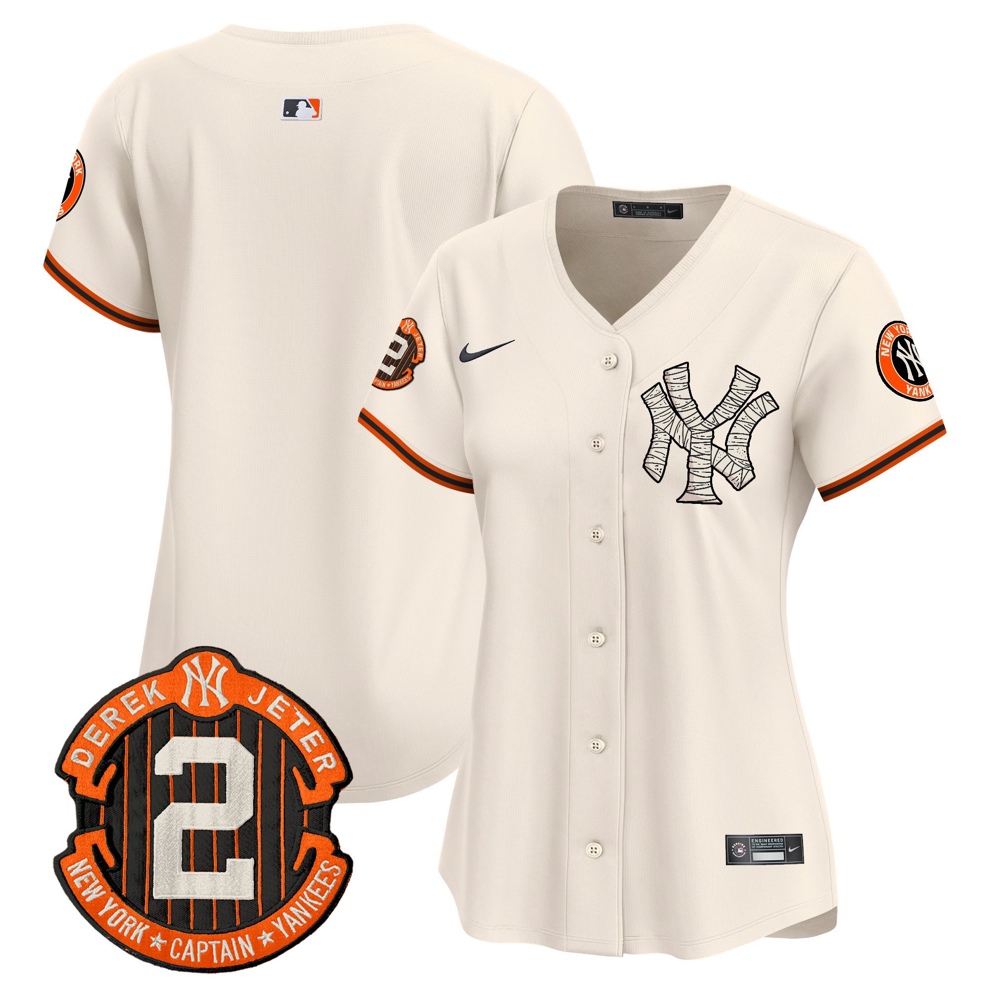 Women's New York Yankees Halloween Vapor Premier Limited Cream Jersey - All Stitched