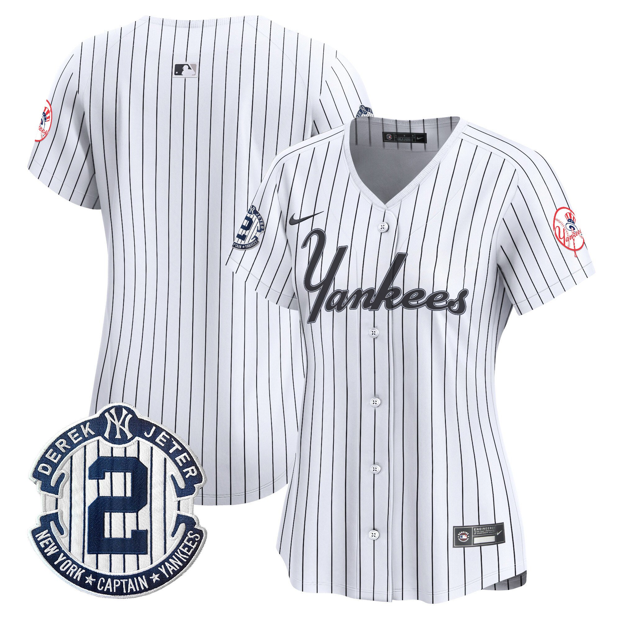 Women's New York Yankees Throwback Vapor Premier Limited Pinstripe Jersey V2 - All Stitched