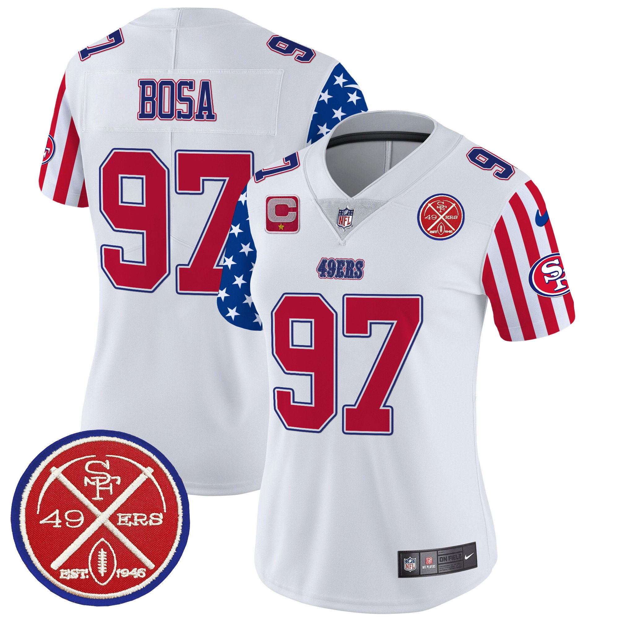 Women's Nick Bosa San Francisco 49ers American Style Vapor Limited White Jersey - All Stitched