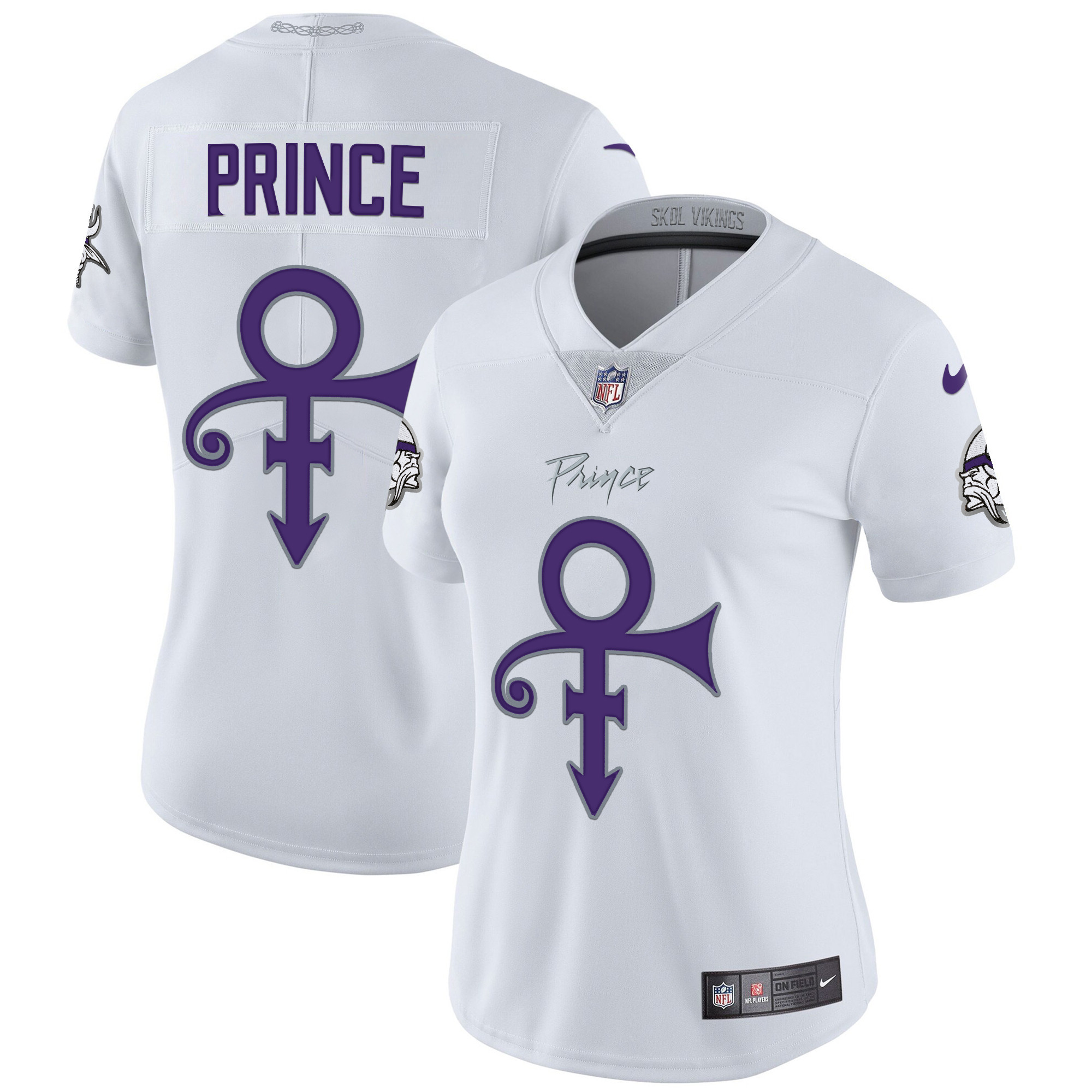 Women's Prince Minnesota Vikings 2024 Prince Vapor Limited White Limited Jersey - All Stitched