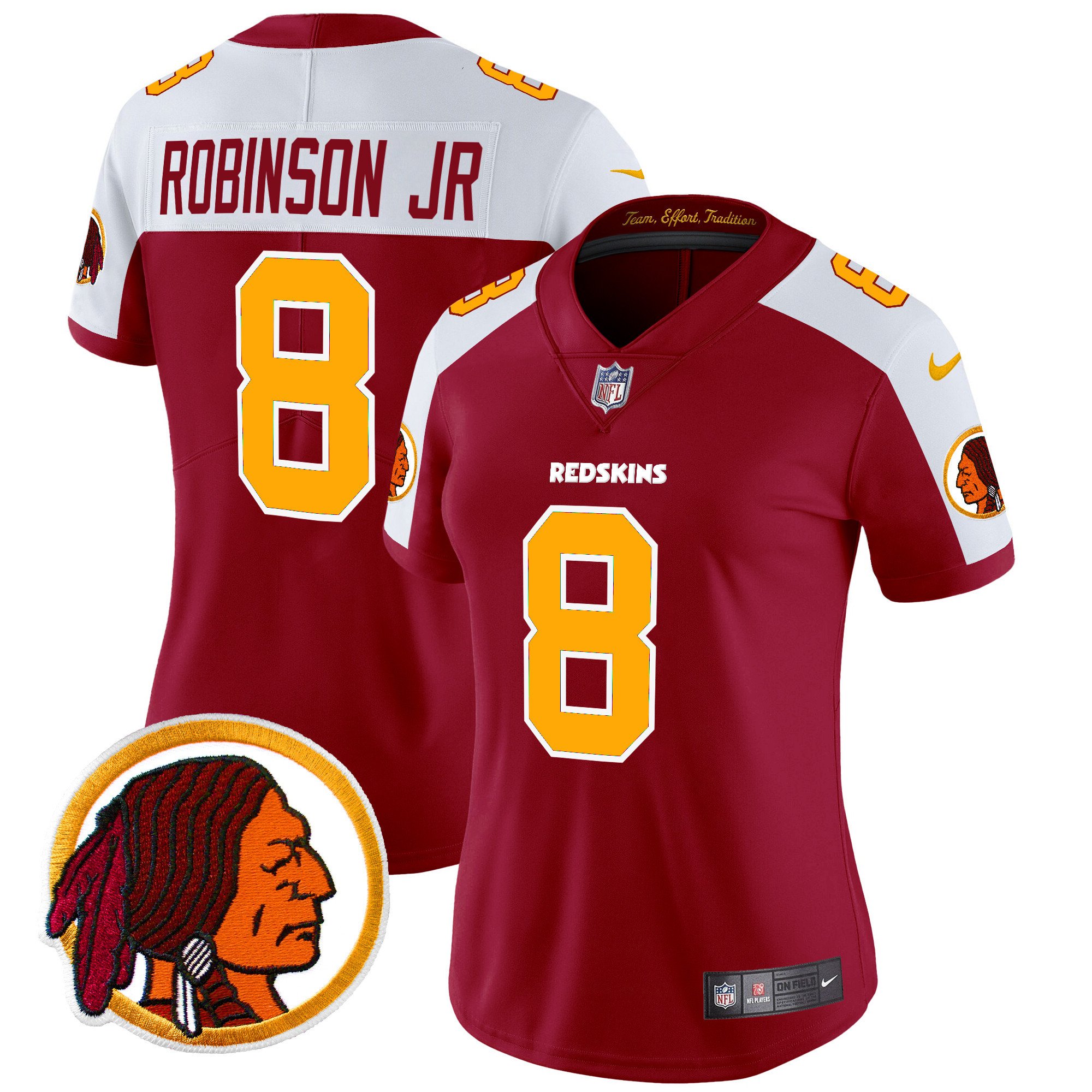 Women's Robinson Jr. Washington Redskins Throwback Vapor Limited Burgundy Alternate Jersey V2 - All Stitched
