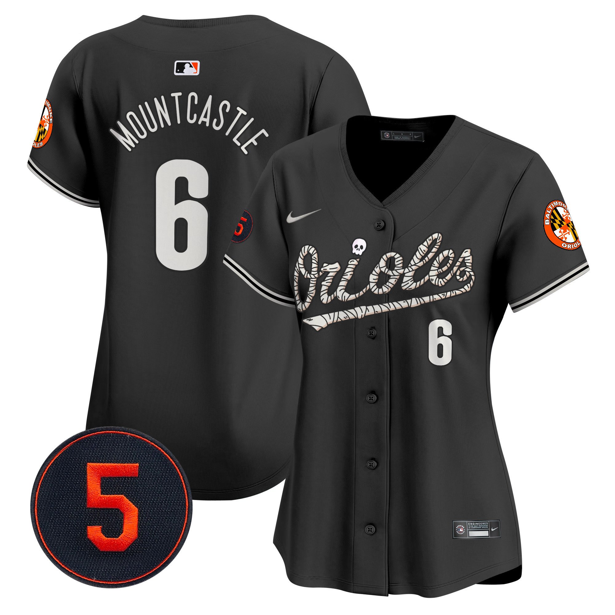 Women's Ryan Mountcastle Baltimore Orioles Halloween Vapor Premier Limited Black Jersey - All Stitched