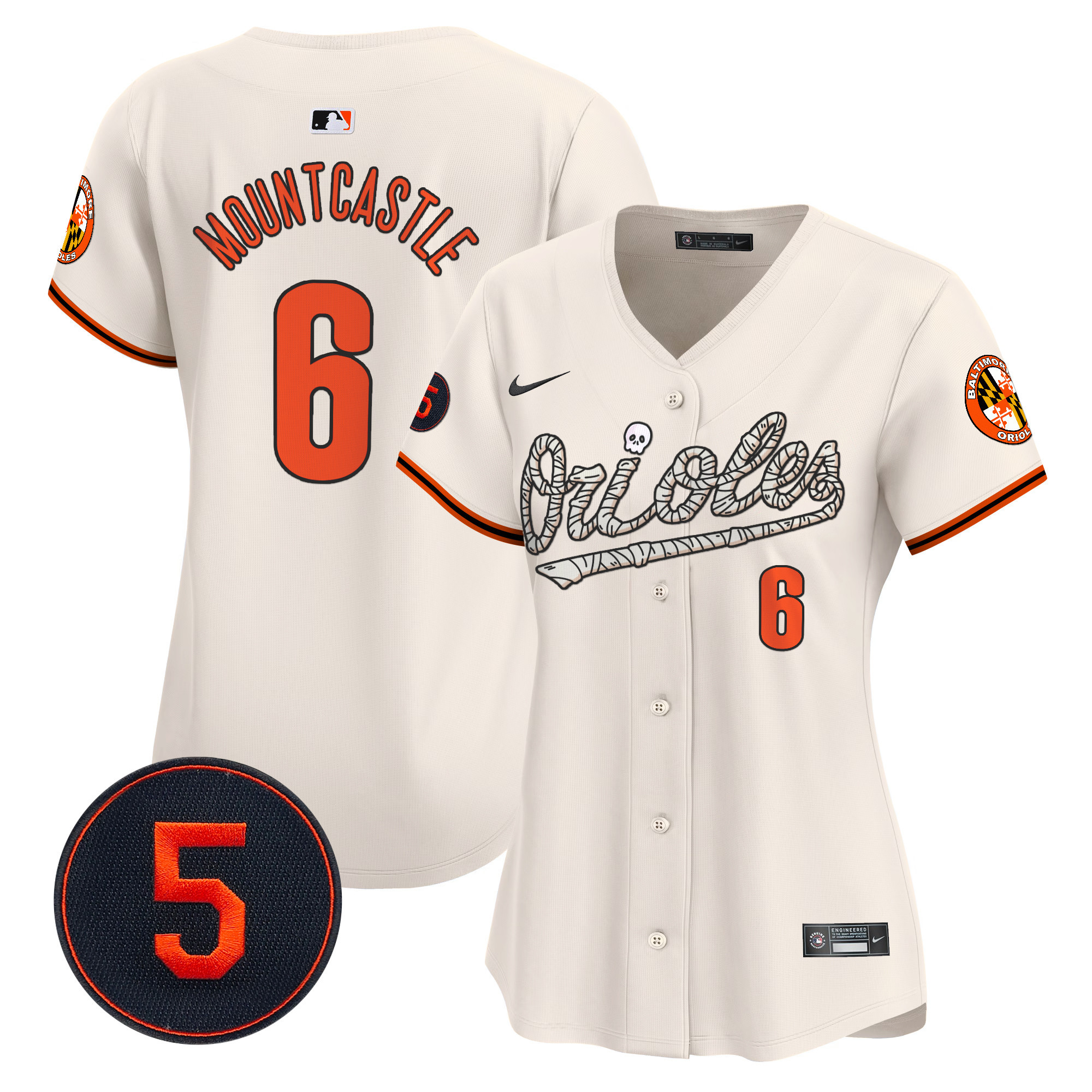 Women's Ryan Mountcastle Baltimore Orioles Halloween Vapor Premier Limited Cream Jersey - All Stitched