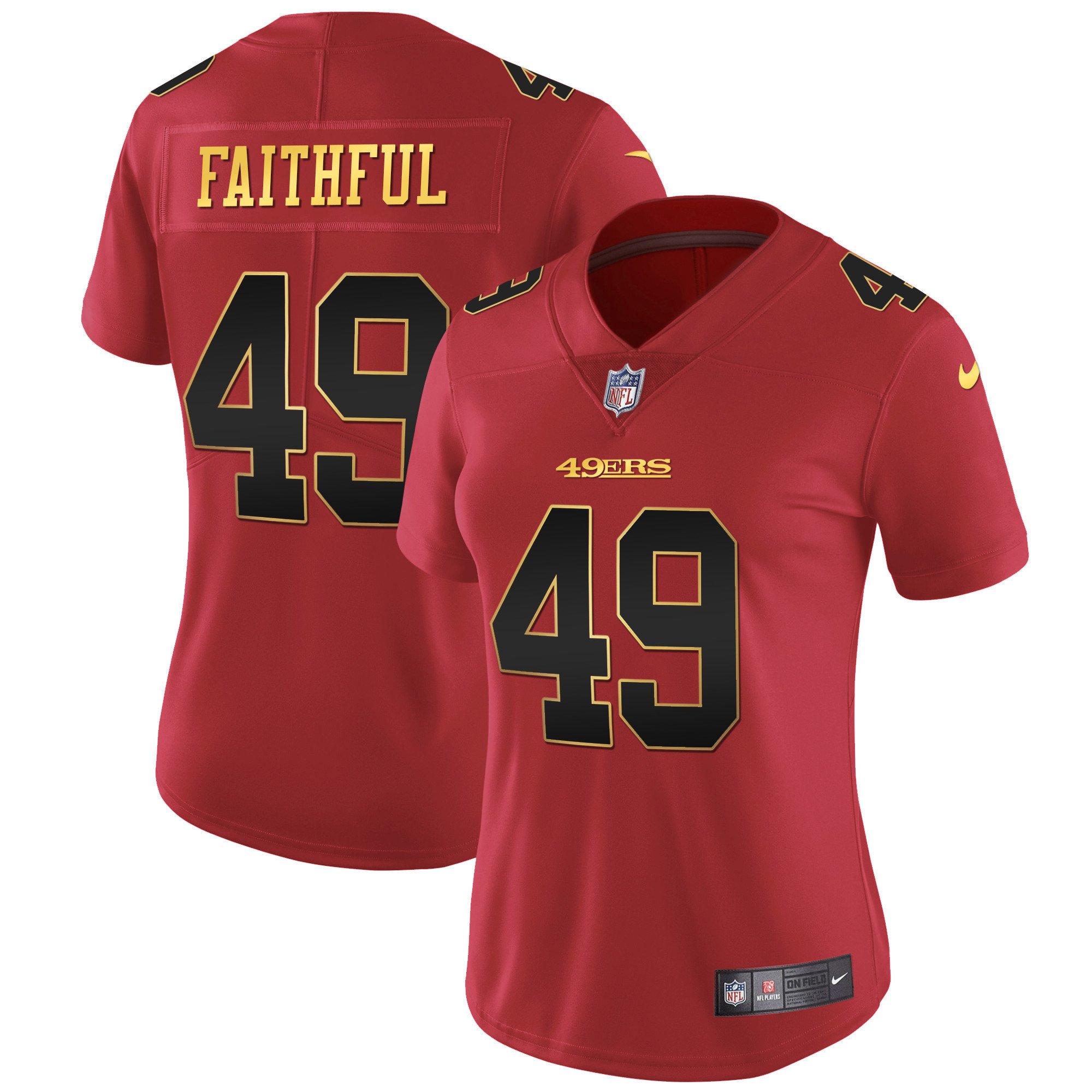 Women's San Francisco 49ers Faithful Vapor Red Jersey - All Stitched