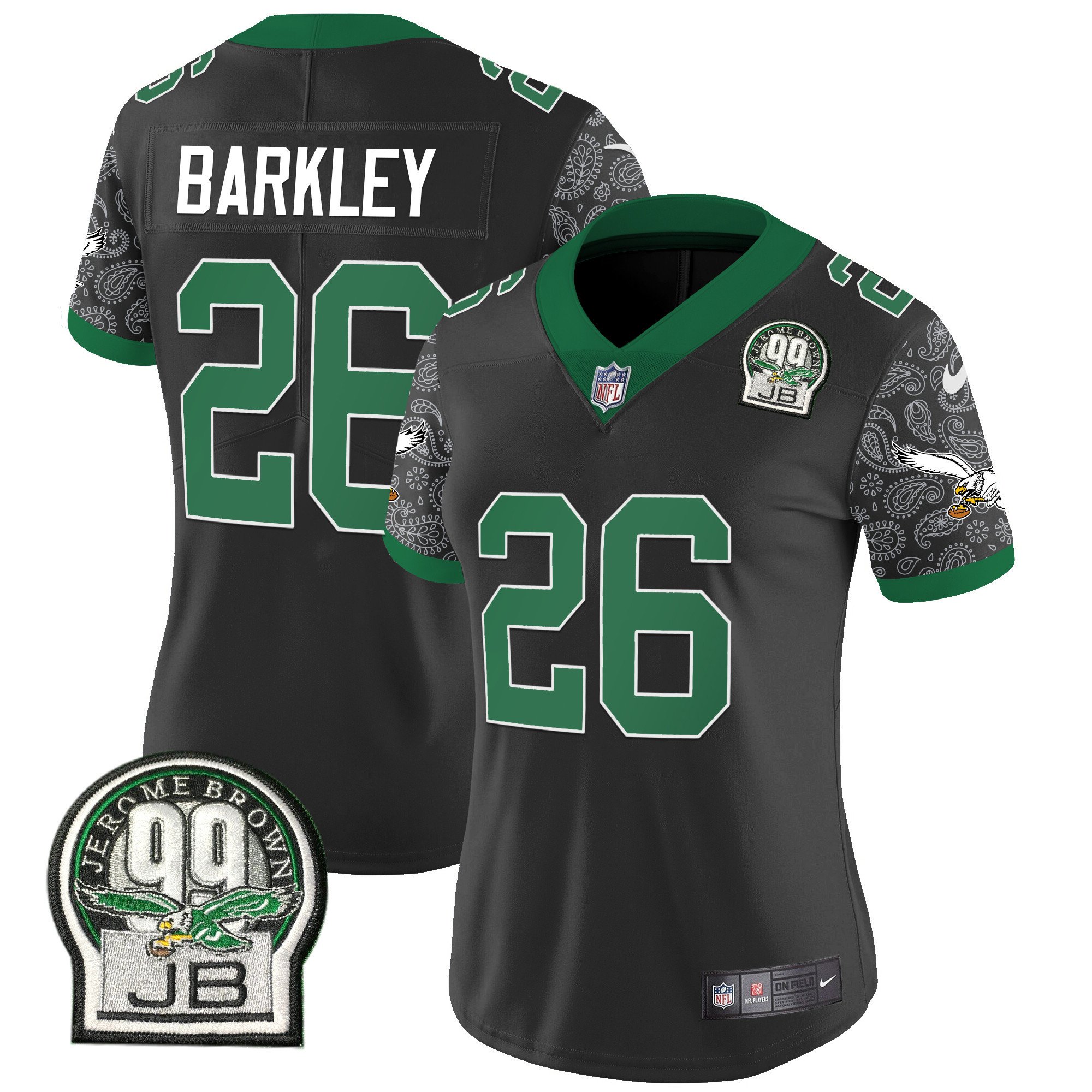 Women's Saquon Barkley Philadelphia Eagles Kelly Green Vapor Limited Black Jersey V4 - All Stitched