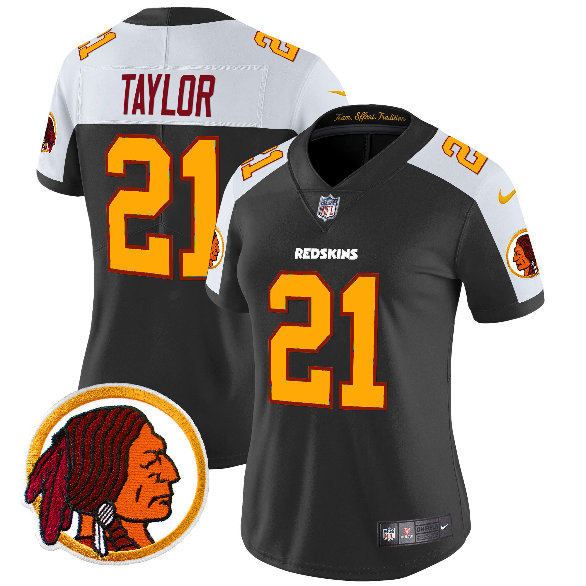 Women's Sean Taylor Washington Redskins Throwback Vapor Limited Black Alternate Jersey V2 - All Stitched