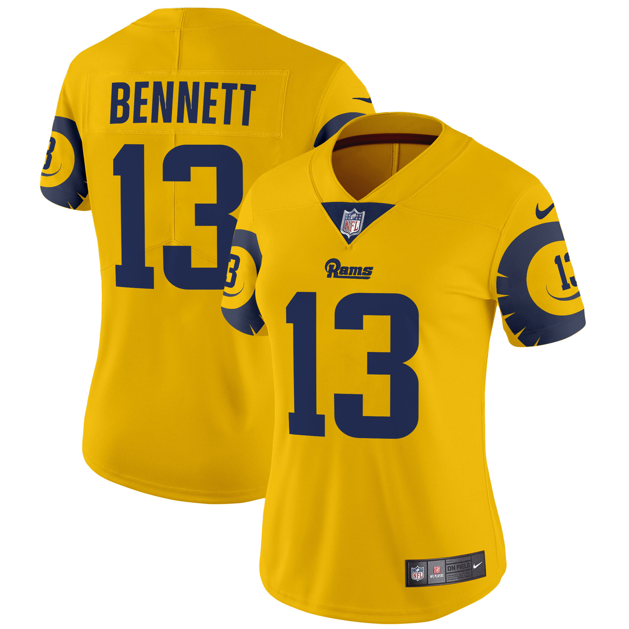 Women's Stetson Bennett Los Angeles Rams Special Vapor Limited Gold Jersey - All Stitched