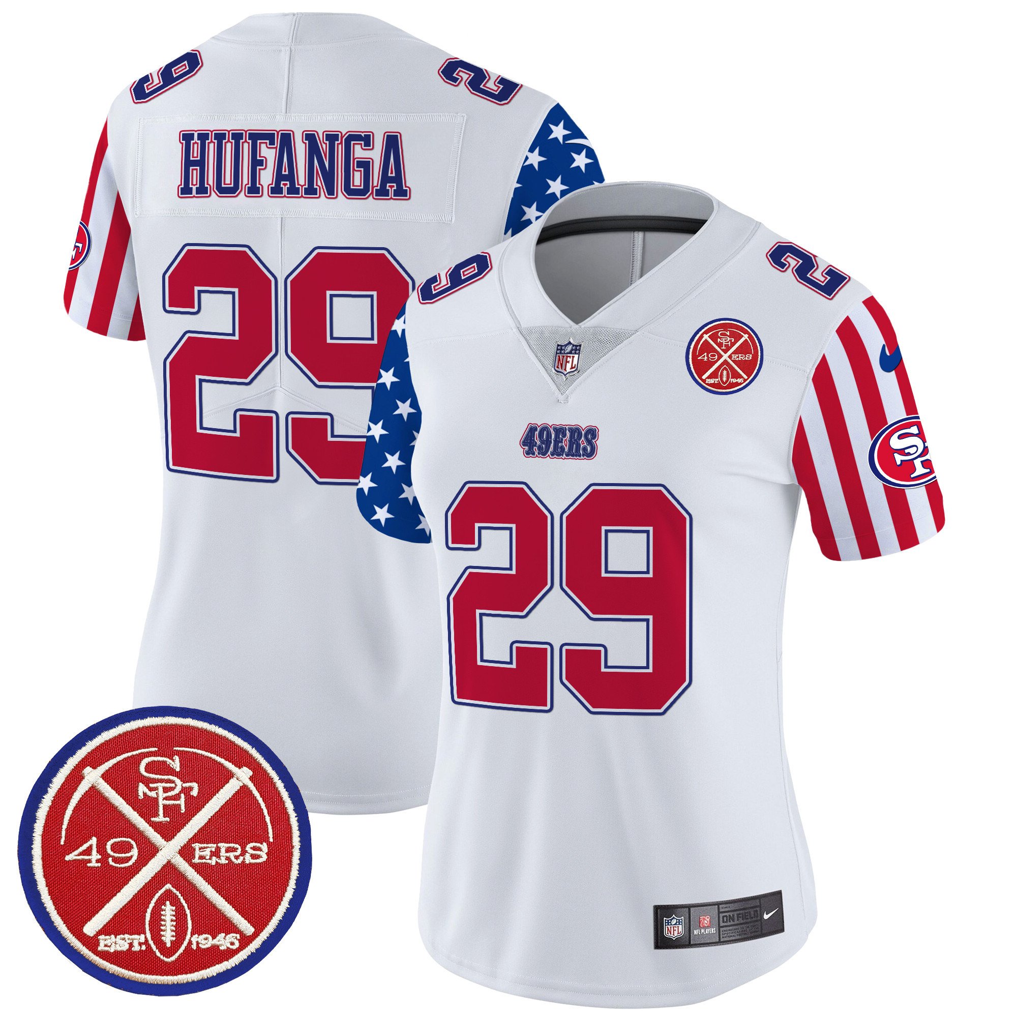 Women's Talanoa Hufanga San Francisco 49ers American Style Vapor Limited White Jersey - All Stitched