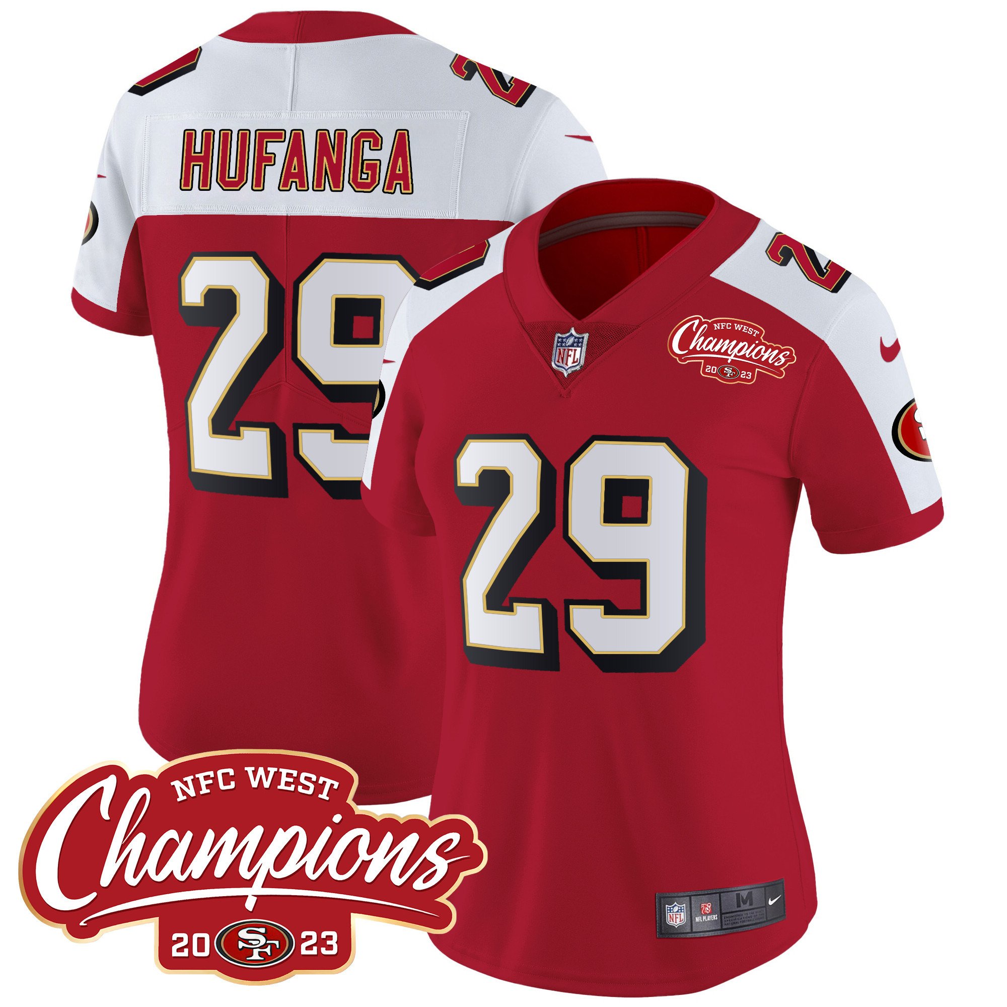 Women's Talanoa Hufanga San Francisco 49ers Throwback NFC West Champions Patch Vapor Alternate Jersey - All Stitched