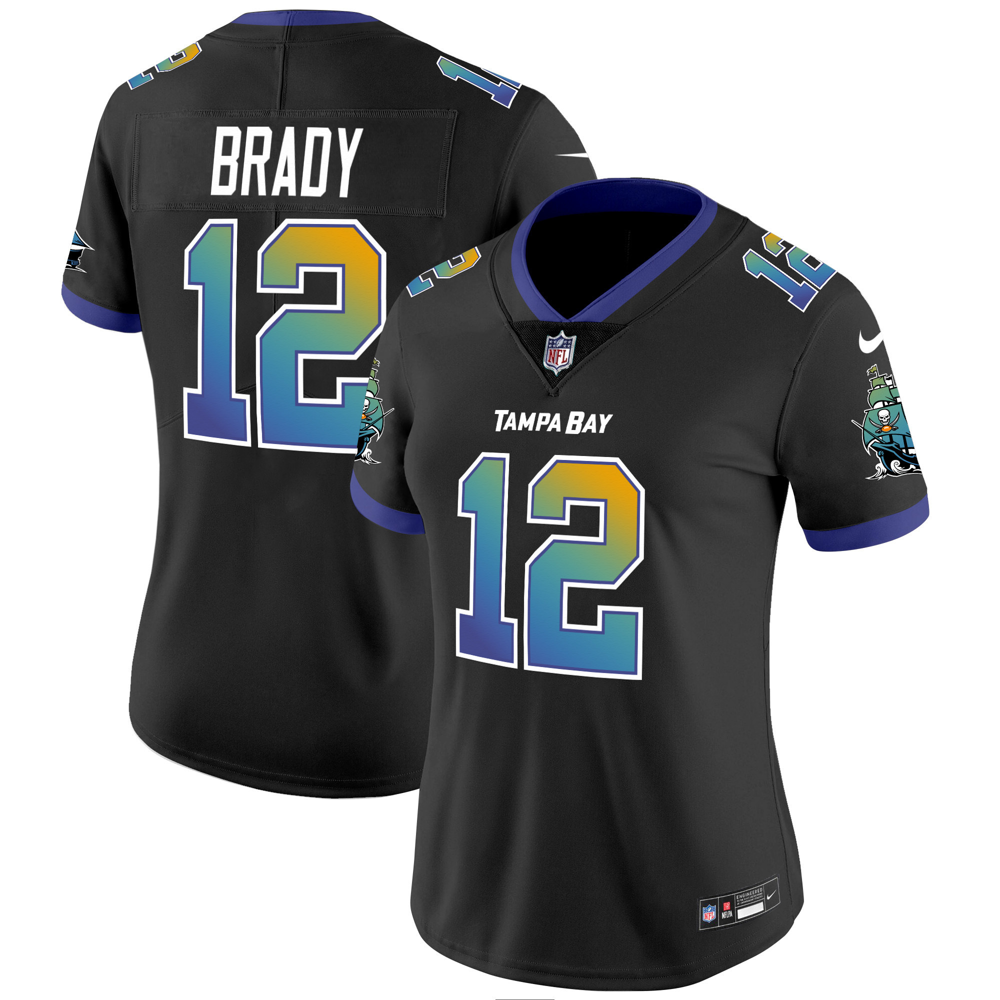 Women's Tom Brady Tampa Bay Buccaneers "Tampa City" Vapor Limited Black Jersey - All Stitched