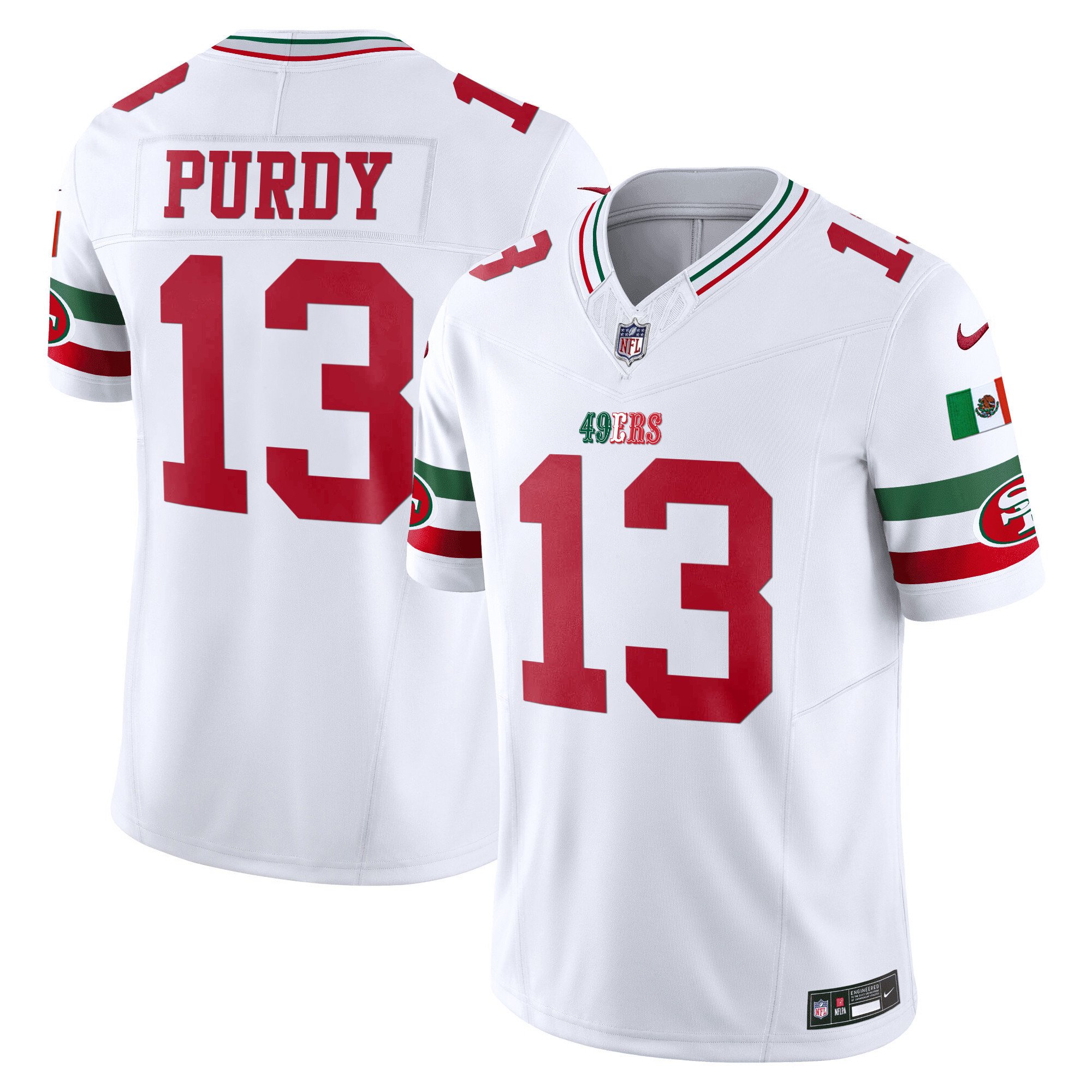 Youth's Brock Purdy San Francisco 49ers Mexico Vapor White Jersey V2 - All Stitched