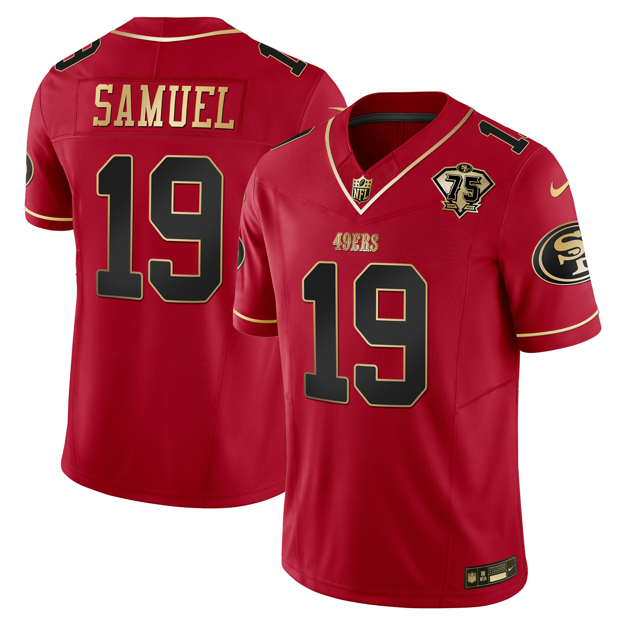 Youth's Deebo Samuel San Francisco 49ers 2023 Vapor Gold Limited Scarlet Limited Jersey - All Stitched