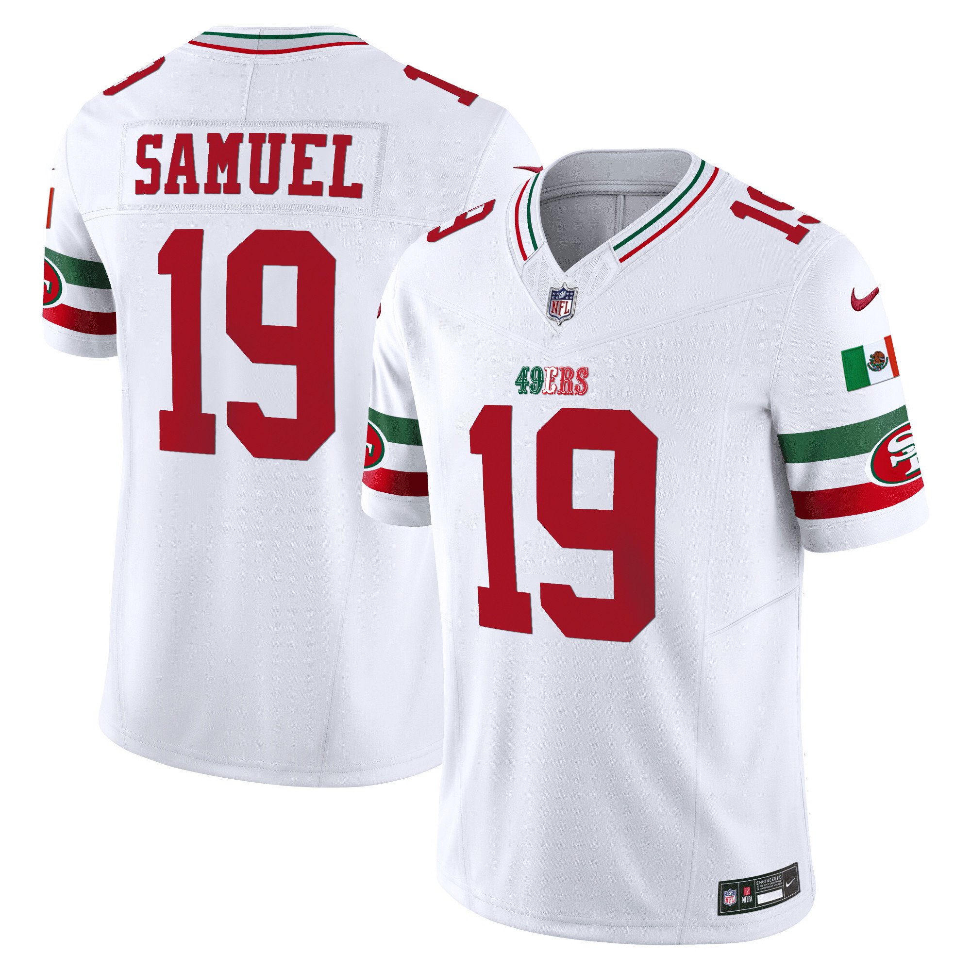 Youth's Deebo Samuel San Francisco 49ers Mexico Vapor White Jersey V2 - All Stitched