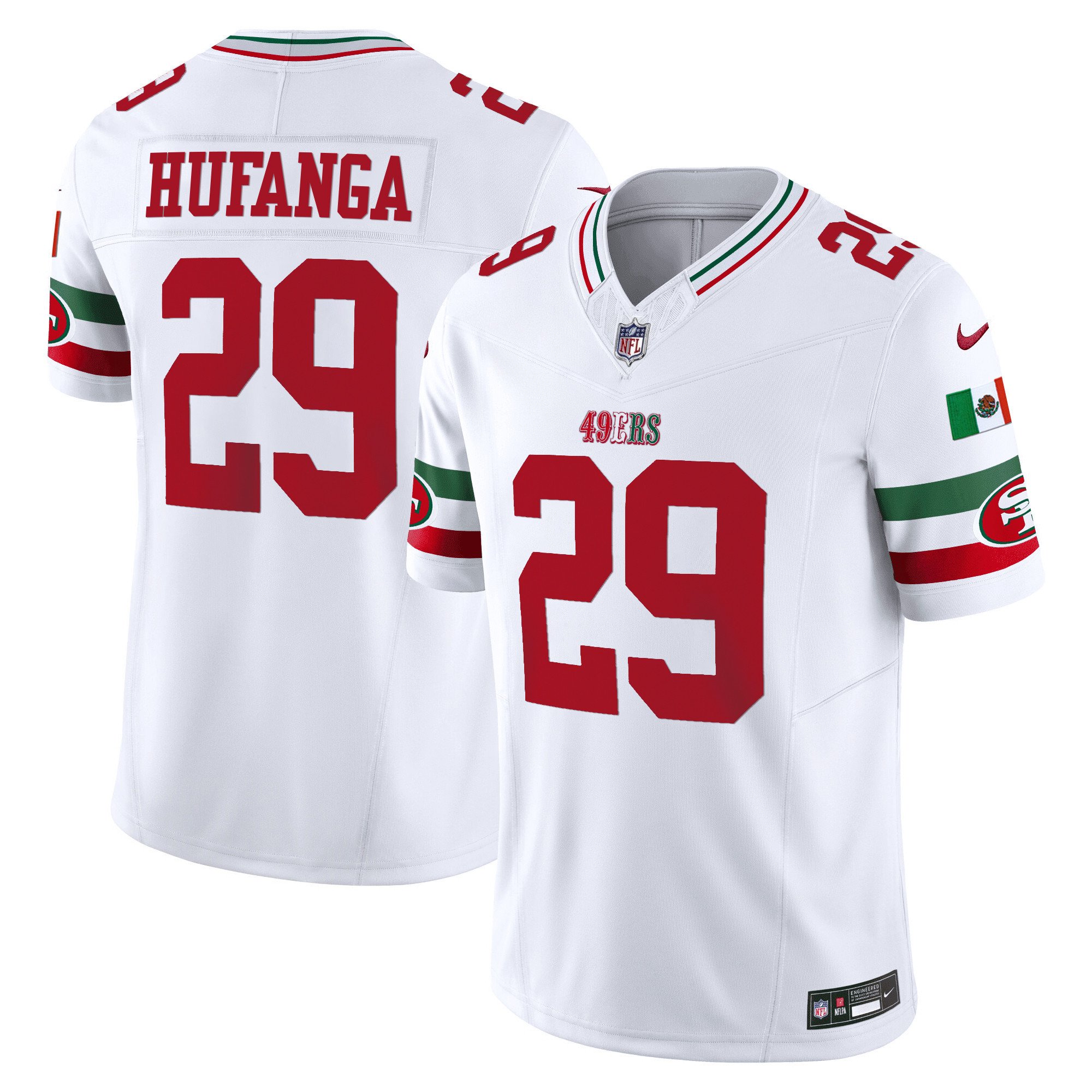 Youth's Talanoa Hufanga San Francisco 49ers Mexico Vapor White Jersey V2 - All Stitched