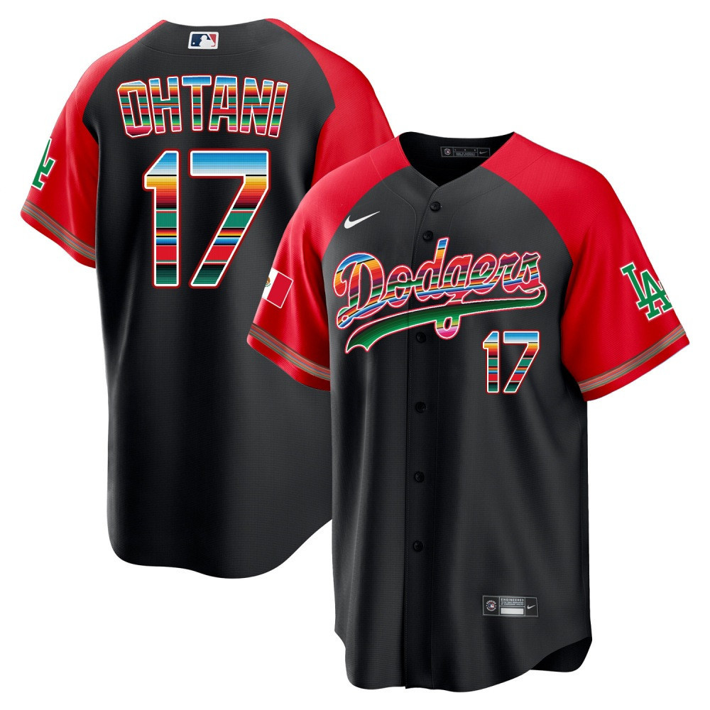 Shohei Ohtani Los Angeles Dodgers Mexico Alternate Cool Base Black Alternate Jersey - All Stitched