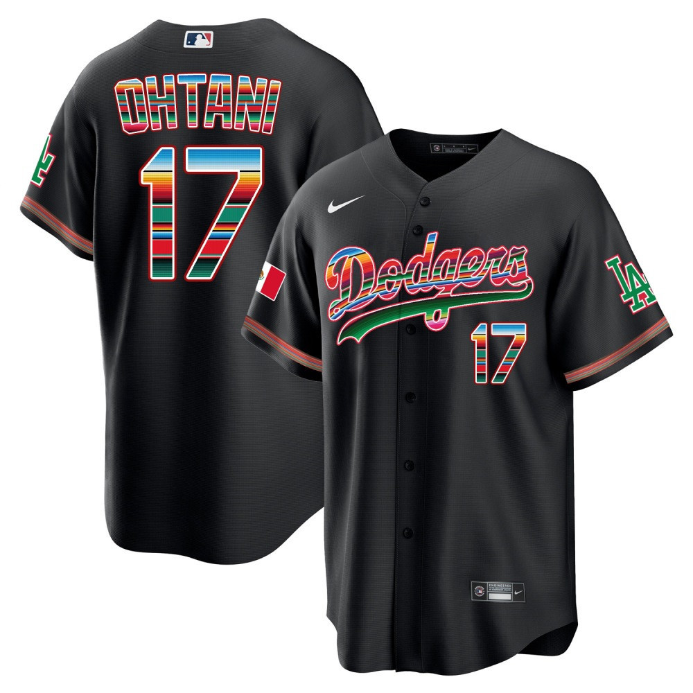 Shohei Ohtani Los Angeles Dodgers Mexico Cool Base Black Jersey - All Stitched